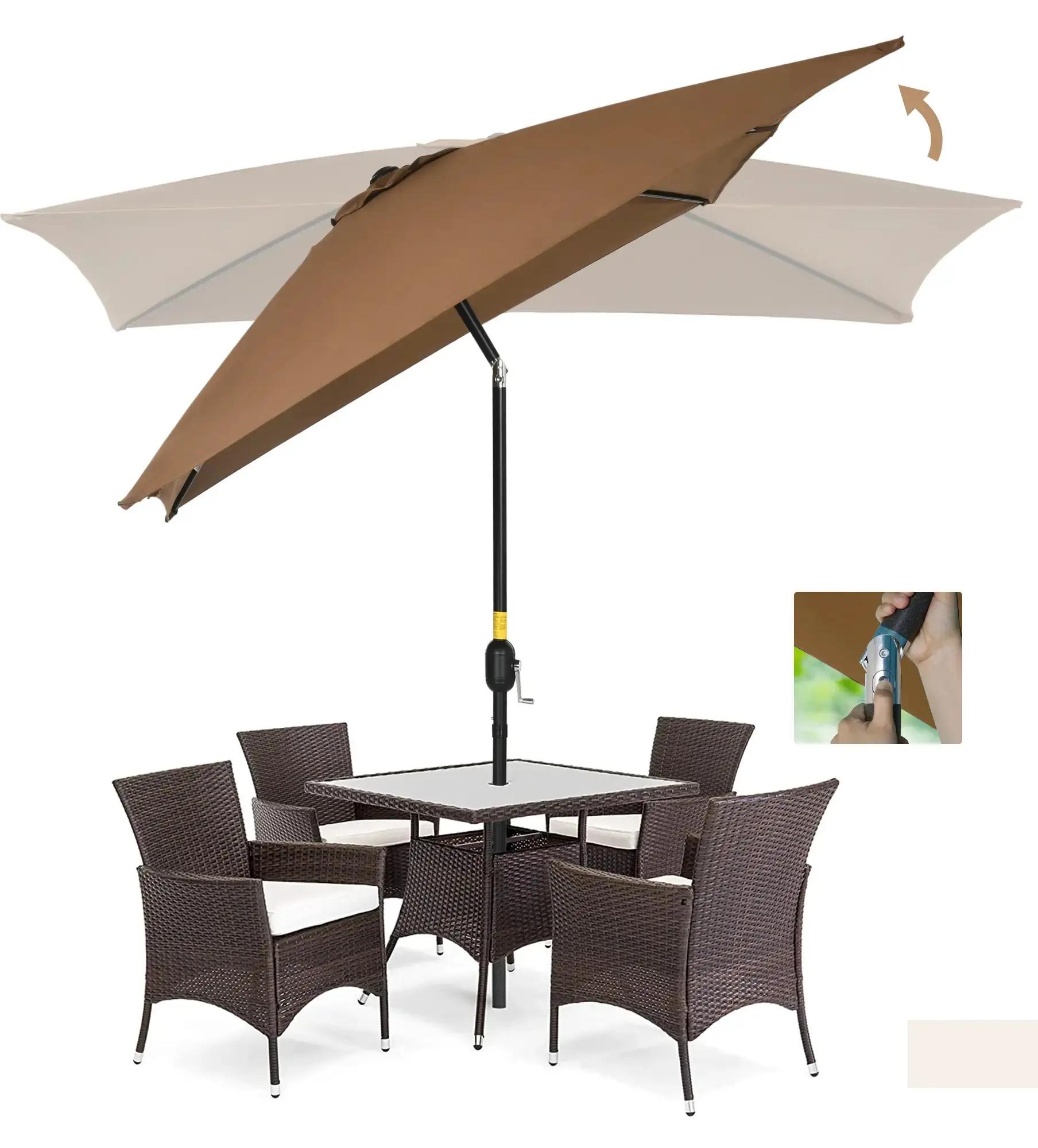 Зонт от солнца Outsunny 84D-036V00CF (Coffee) - 7