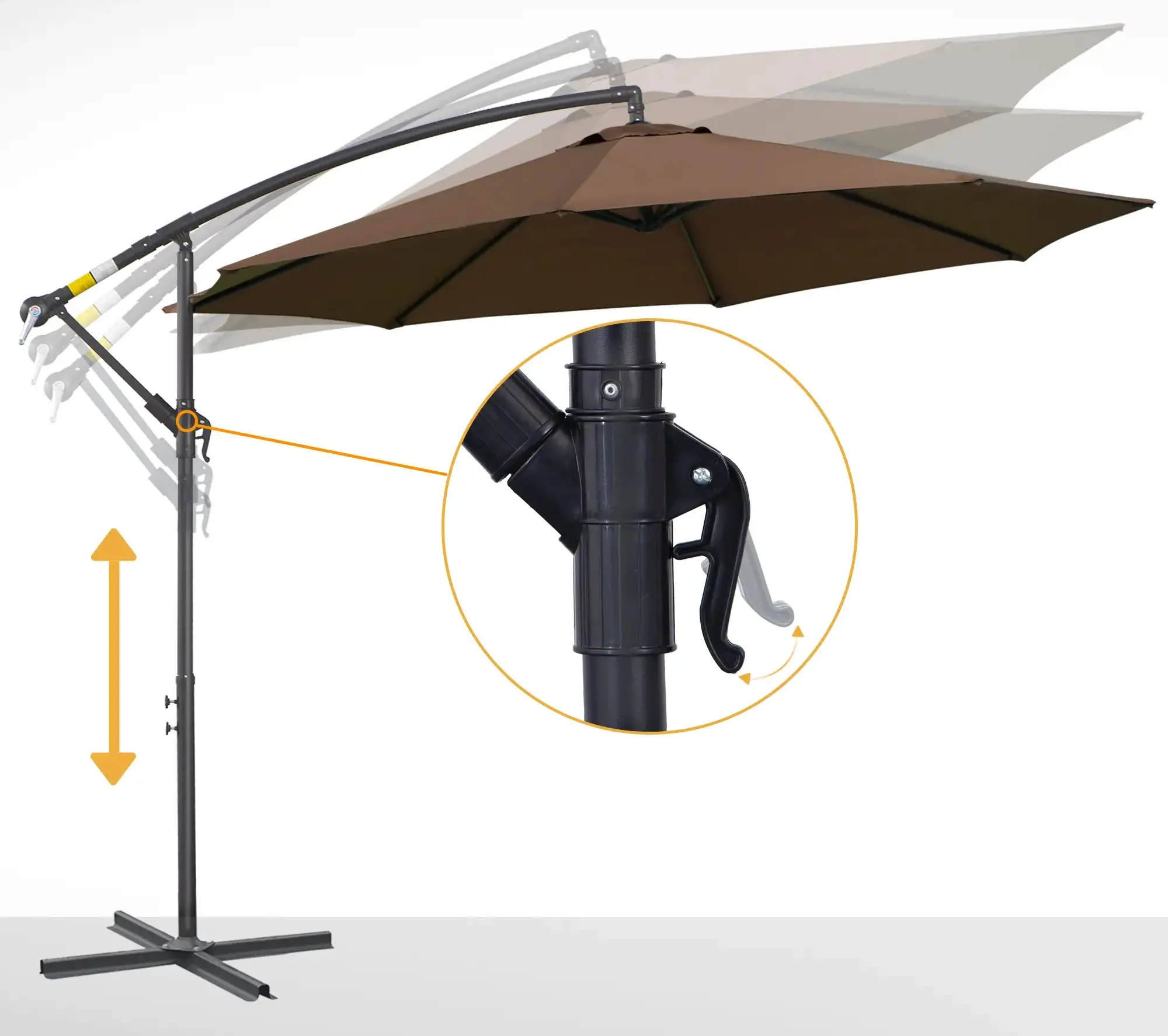 Umbrela de soare Outsunny 84D-037CF (Brown) - 3