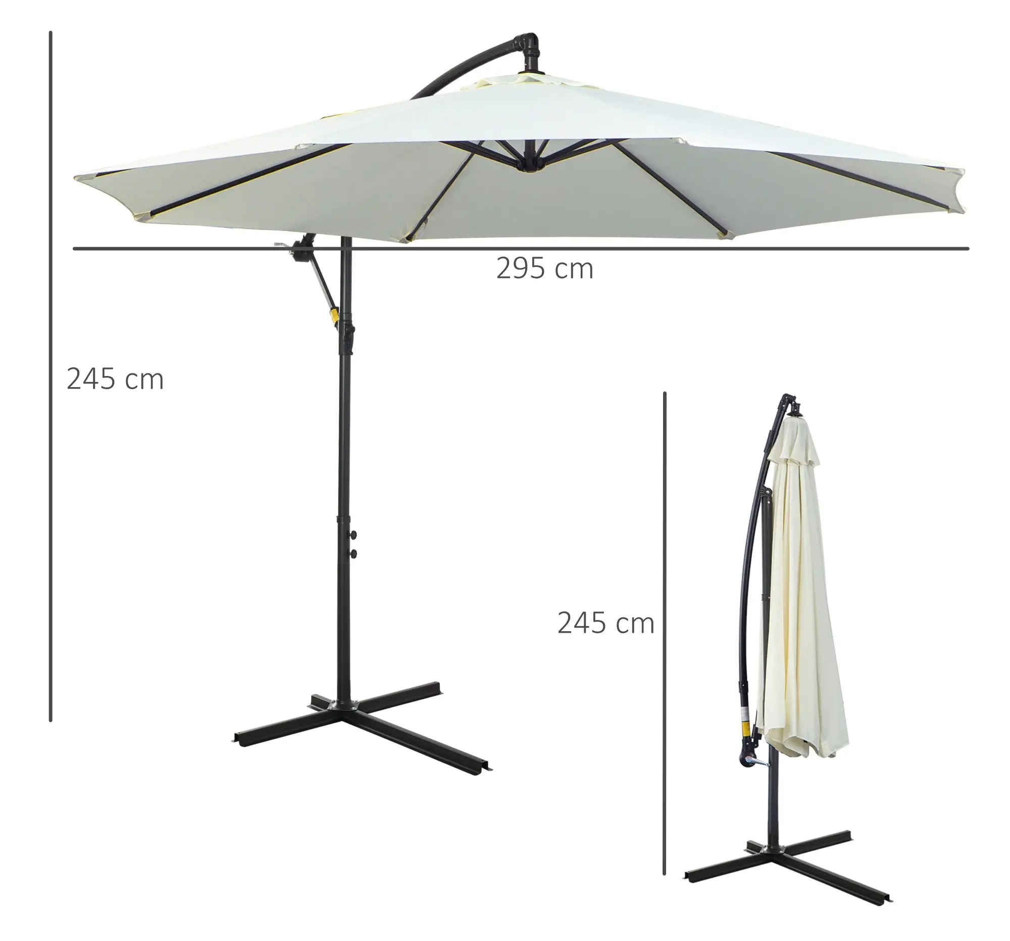 Umbrela de soare Outsunny 84D-037CW (White) - 3