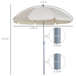 Umbrela de soare Outsunny 84D-039CW (Cream) Thumb
