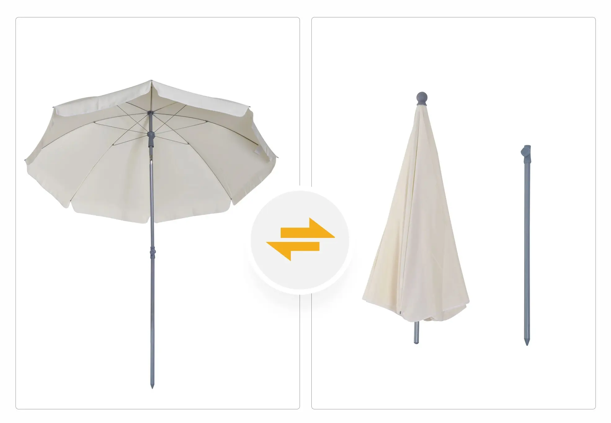 Umbrela de soare Outsunny 84D-039CW (Cream) - 6