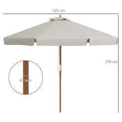 Зонт от солнца Outsunny 84D-040GY (Grey) Thumb