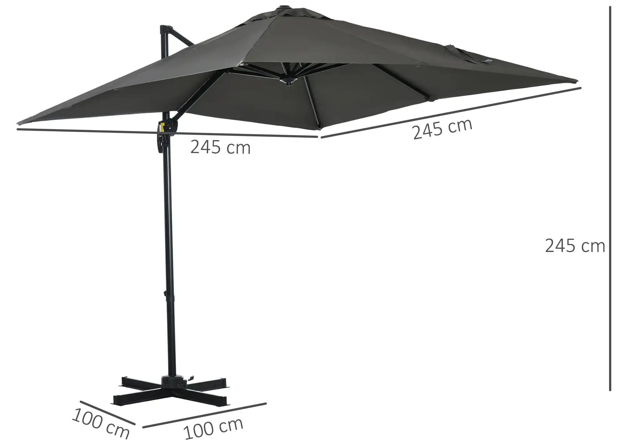 Зонт от солнца Outsunny 84D-051V00GY (Grey)