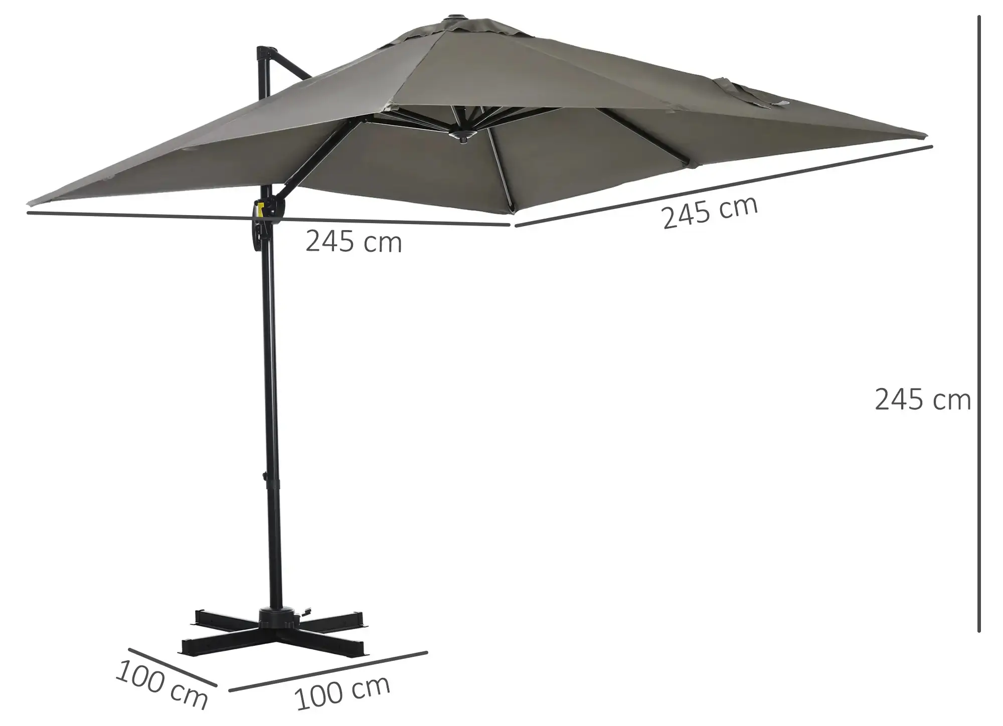 Зонт от солнца Outsunny 84D-051V00LG (Light Grey)