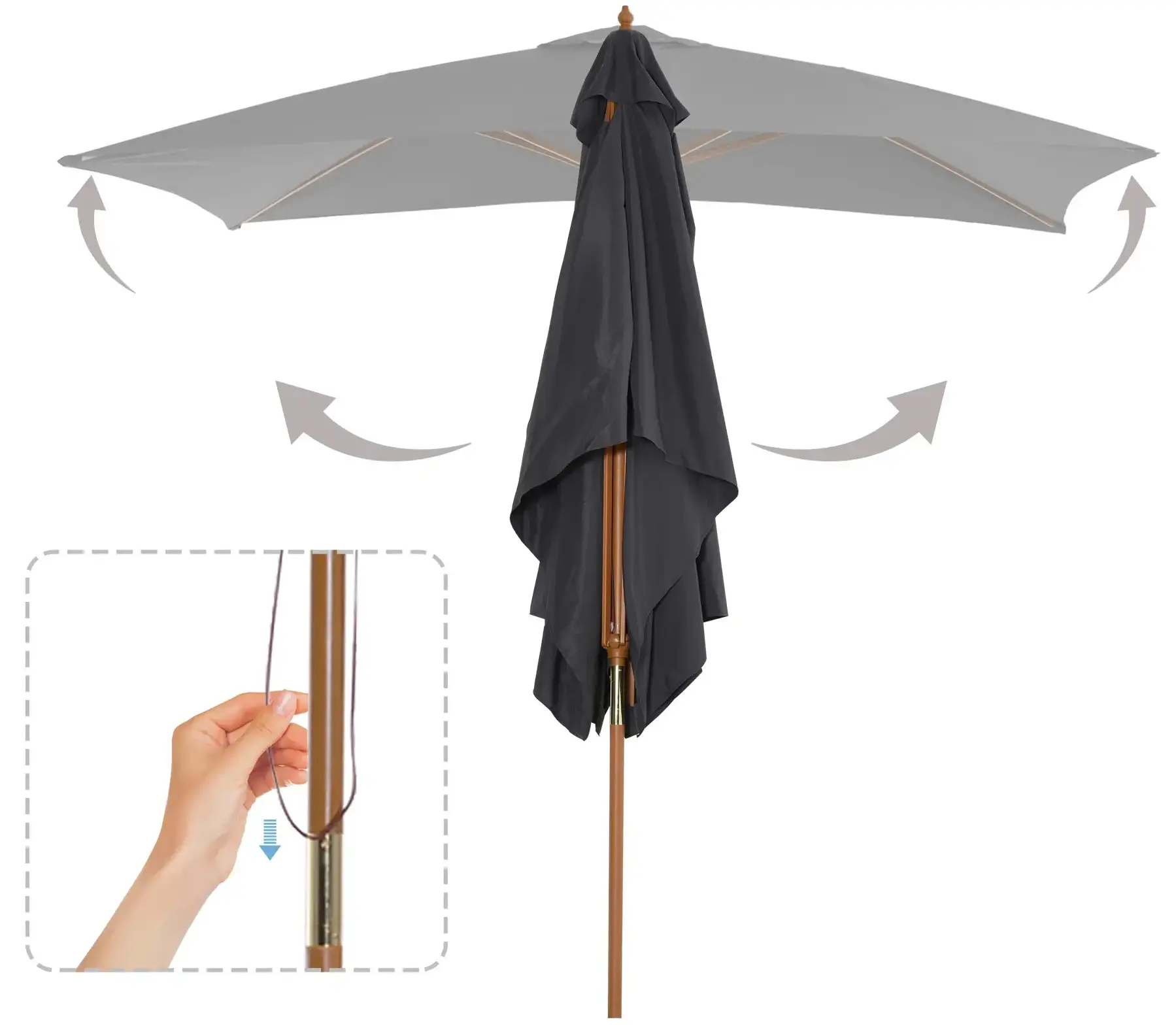 Umbrela de soare Outsunny 84D-057CG (Dark Grey) - 4