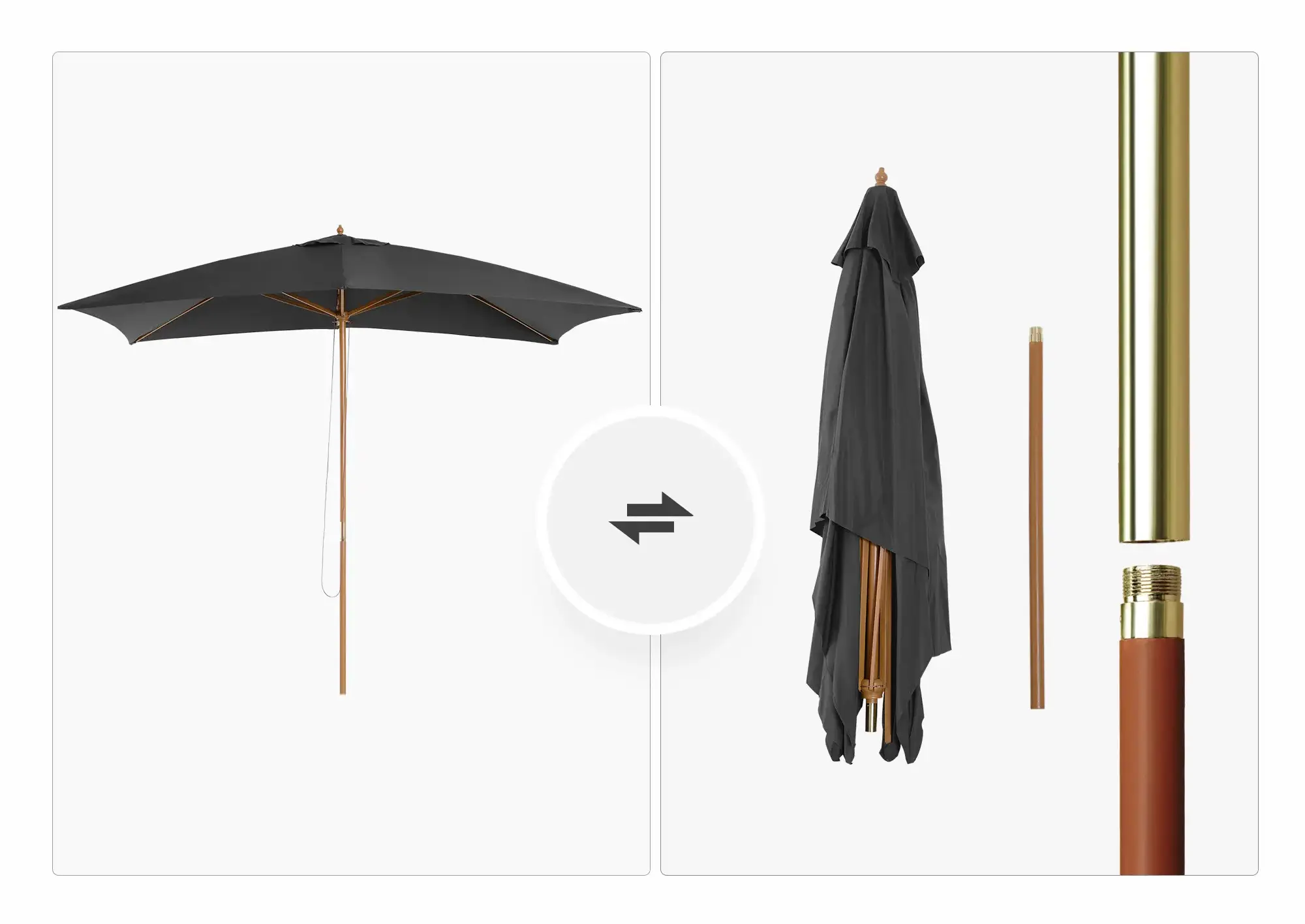 Umbrela de soare Outsunny 84D-057CG (Dark Grey) - 5