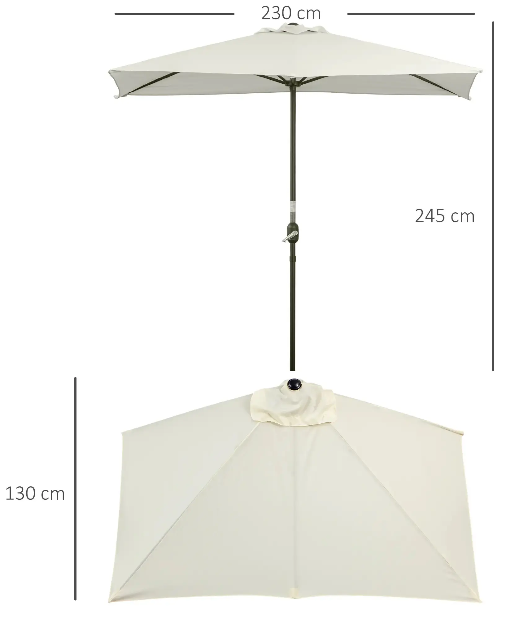 Зонт от солнца Outsunny 84D-074BG (Beige) - 4