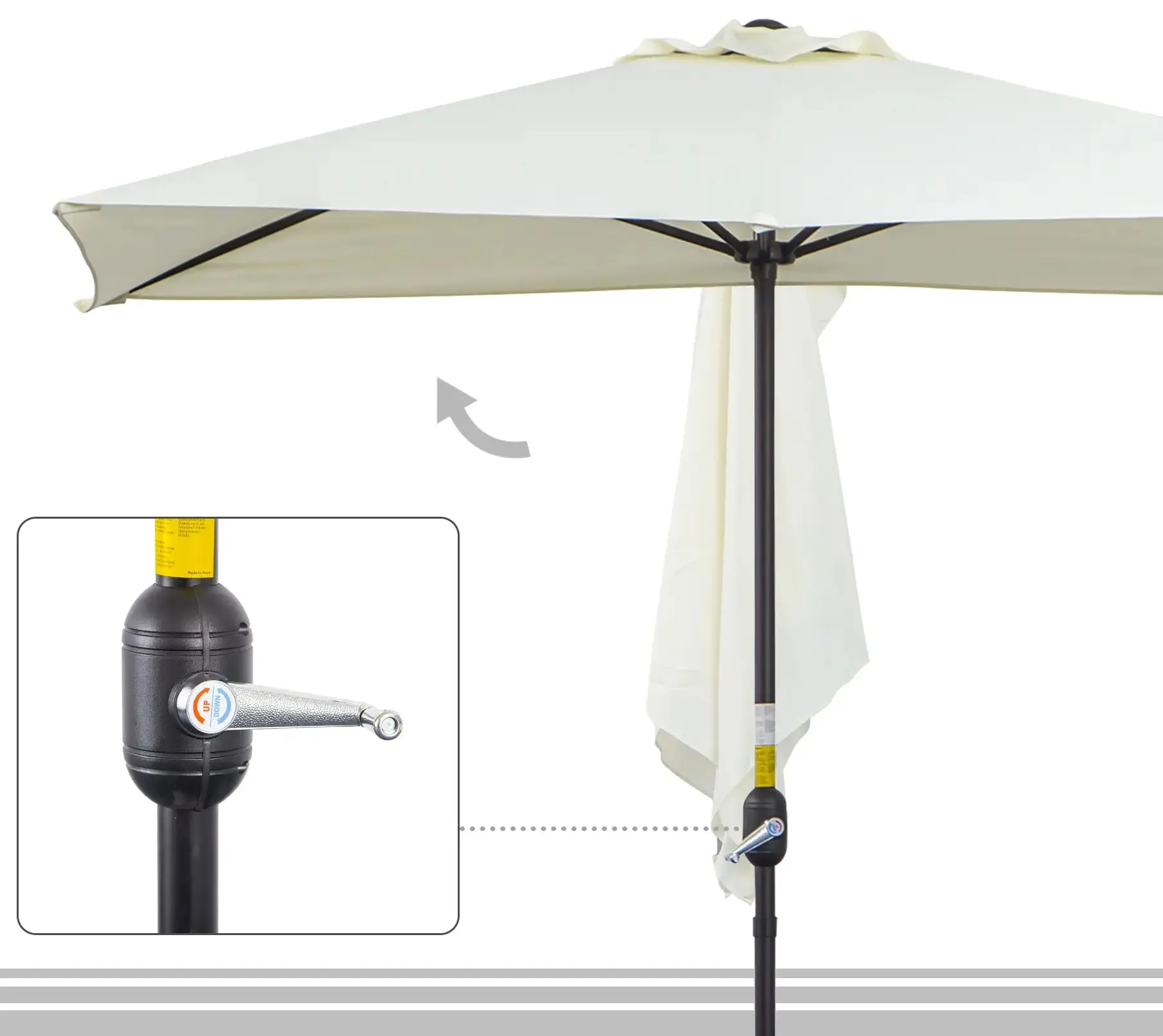 Зонт от солнца Outsunny 84D-074BG (Beige) - 8
