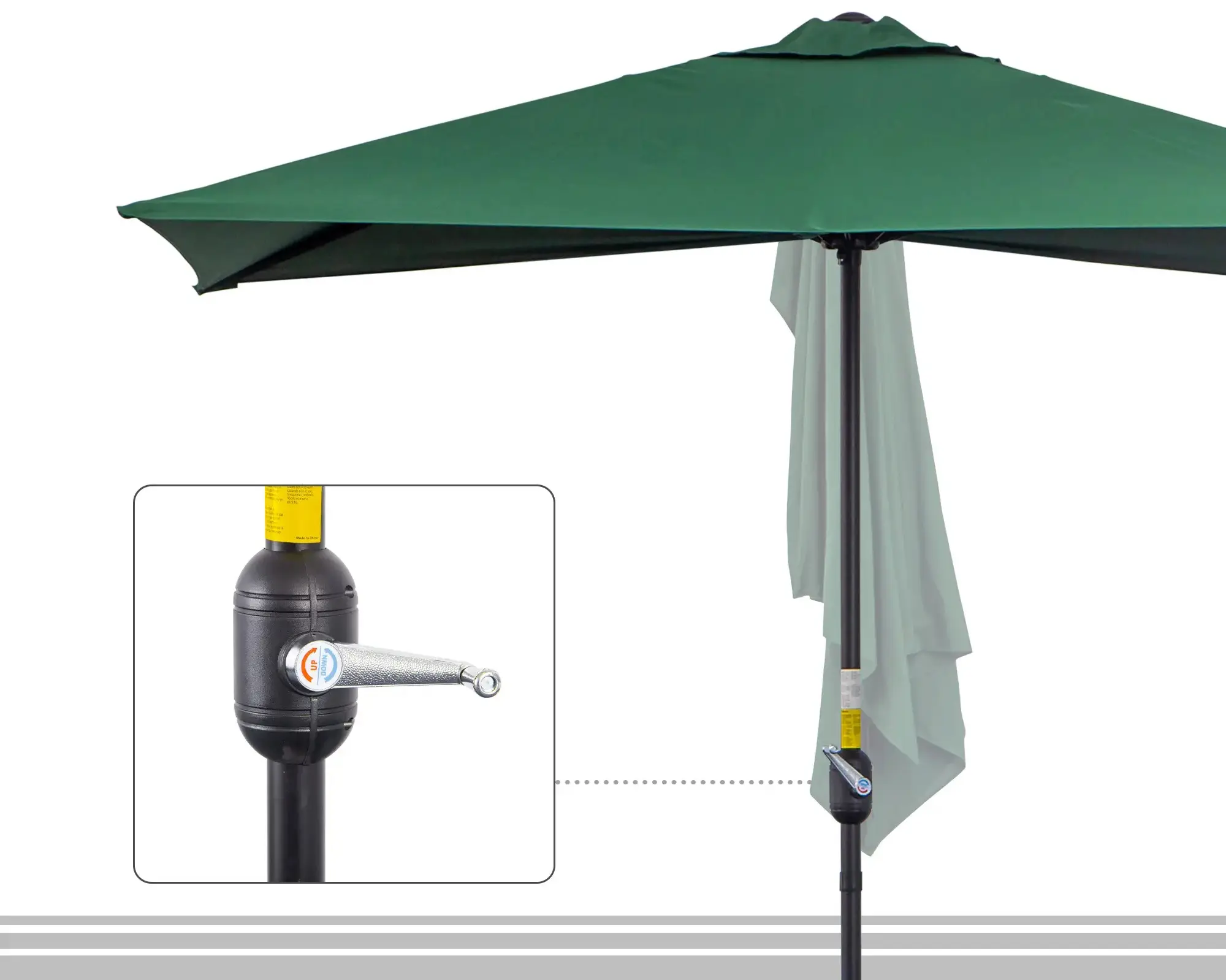 Umbrela de soare Outsunny 84D-074GN (Green) - 7