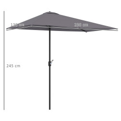 Зонт от солнца Outsunny 84D-074GY (Grey) Thumb