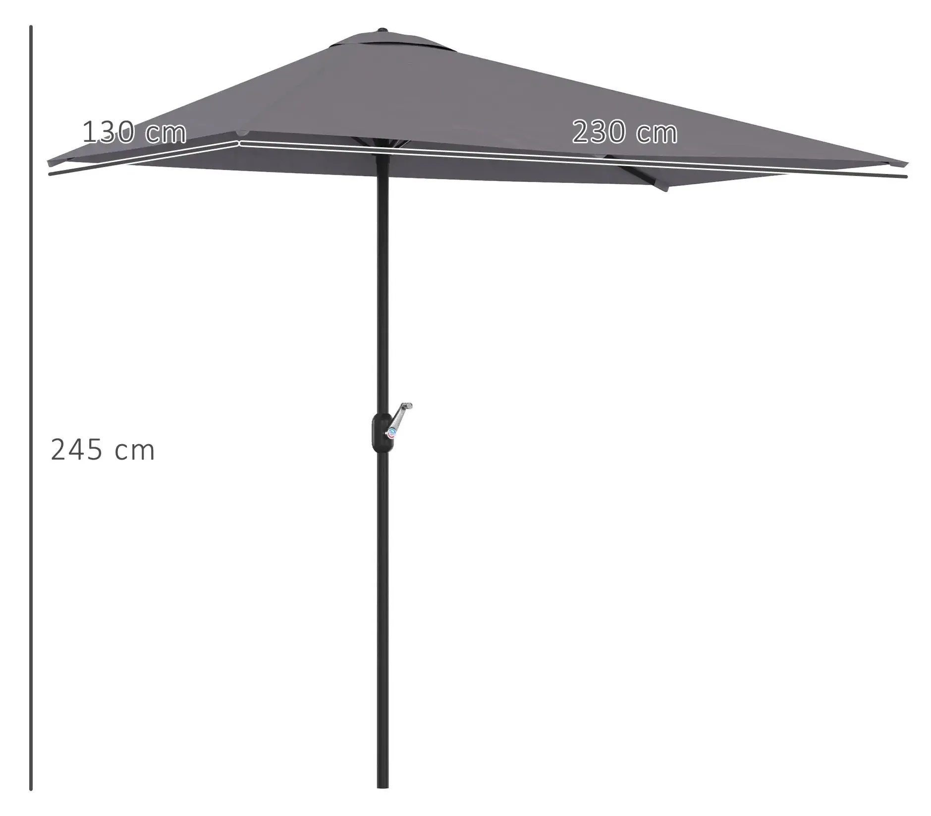 Зонт от солнца Outsunny 84D-074GY (Grey) - 3