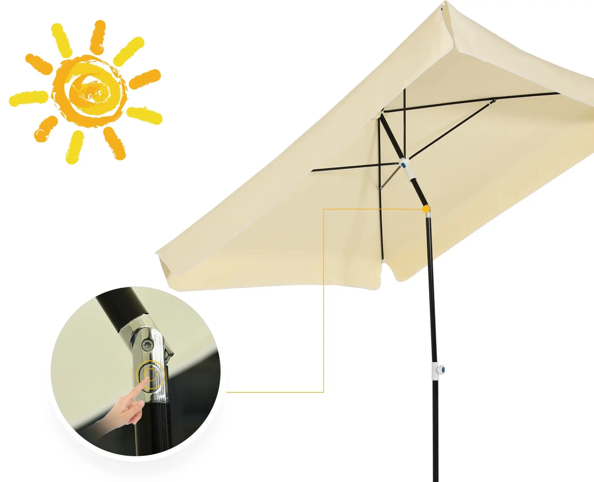 Umbrela de soare Outsunny 84D-093CW (Cream White) - 5