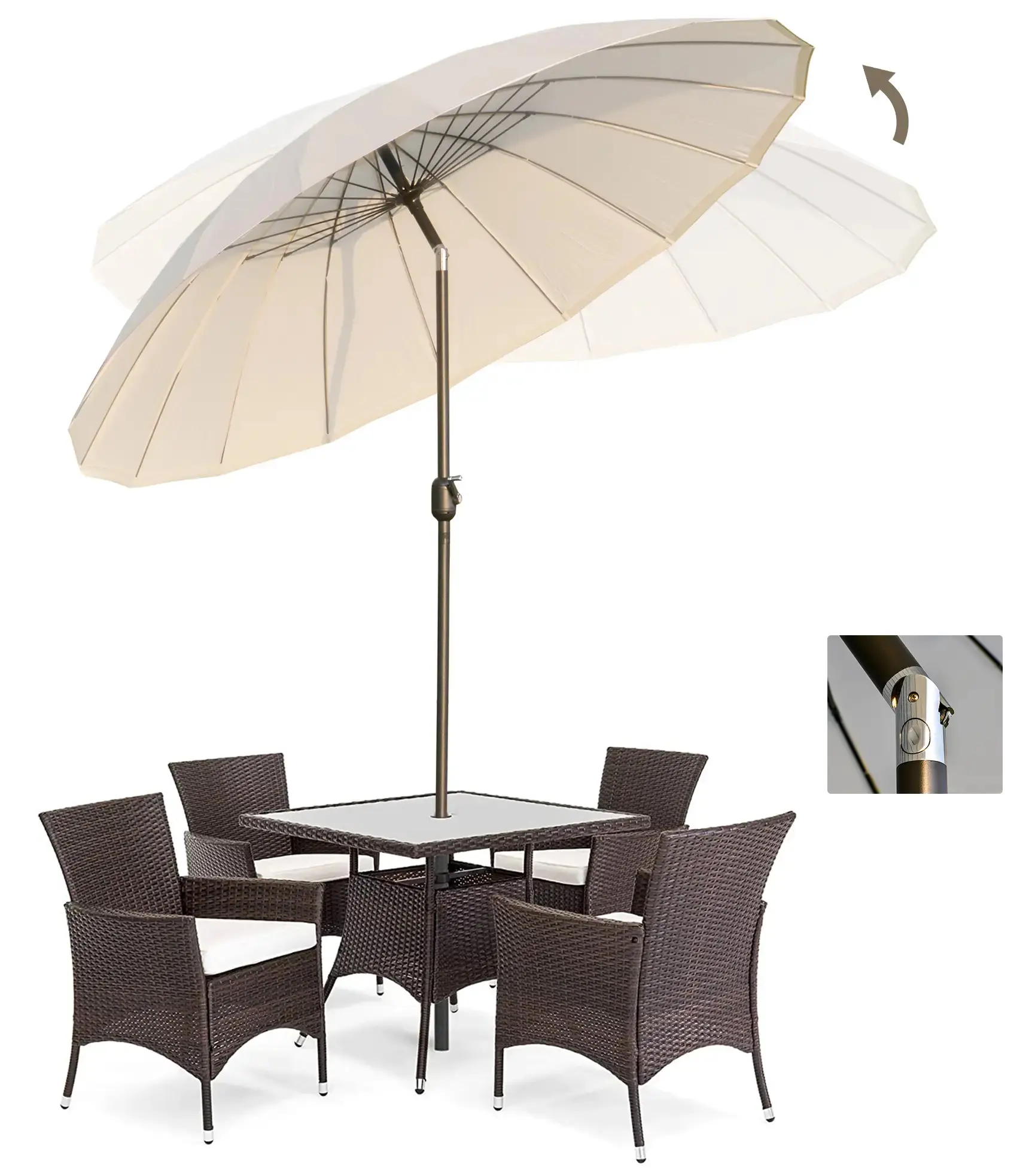 Зонт от солнца Outsunny 84D-103CW (Cream White) - 4