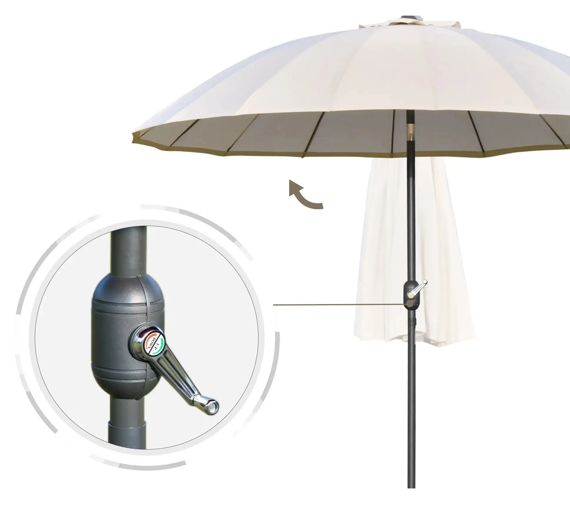 Зонт от солнца Outsunny 84D-103CW (Cream White) - 5