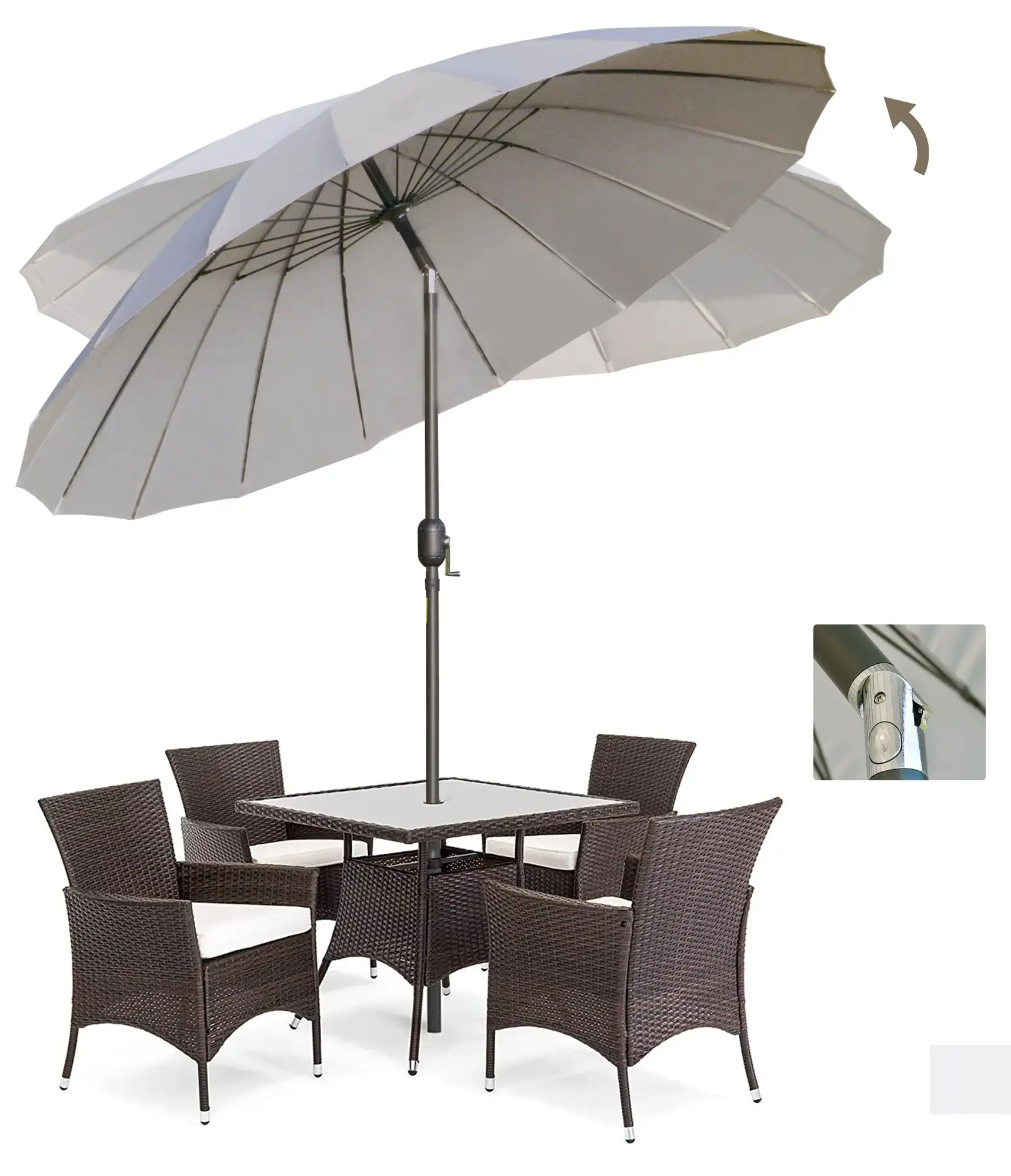 Зонт от солнца Outsunny 84D-103GY (Light Grey) - 4