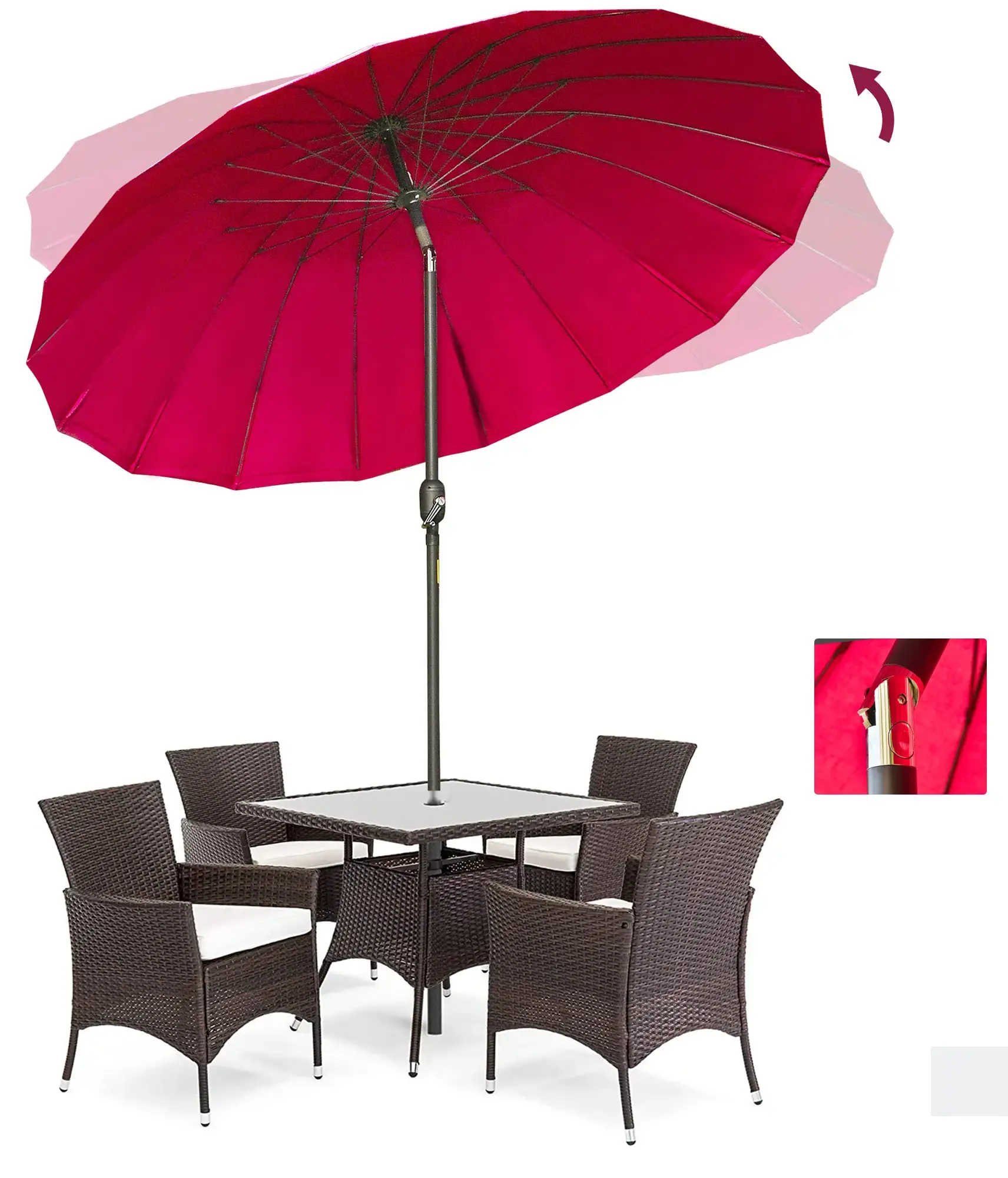 Umbrela de soare Outsunny 84D-103WR (Red) - 9