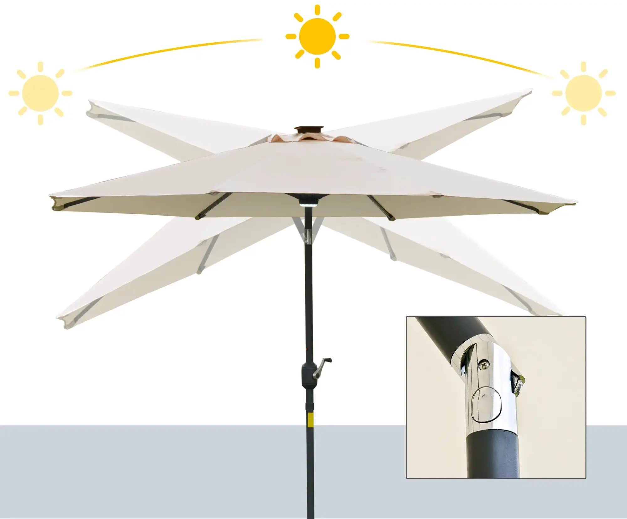 Зонт от солнца Outsunny 84D-105CW (Cream)
