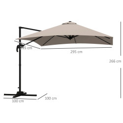 Зонт от солнца Outsunny 84D-112V01KK (Khaki) Thumb
