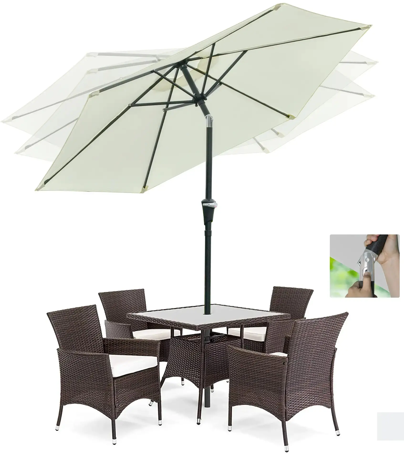 Umbrela de soare Outsunny 84D-117CW (Cream White) - 5