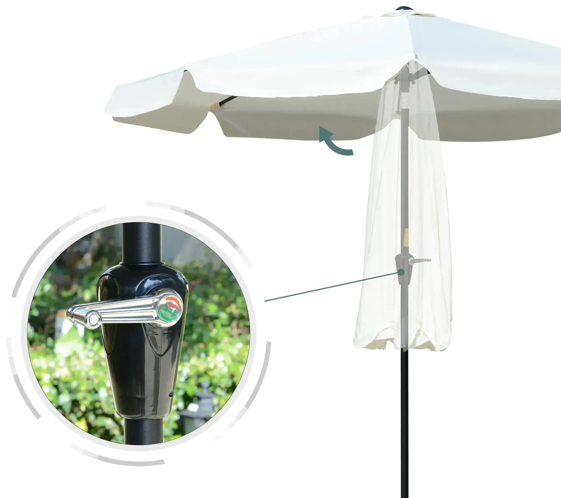 Зонт от солнца Outsunny 84D-157 (Cream White) - 3