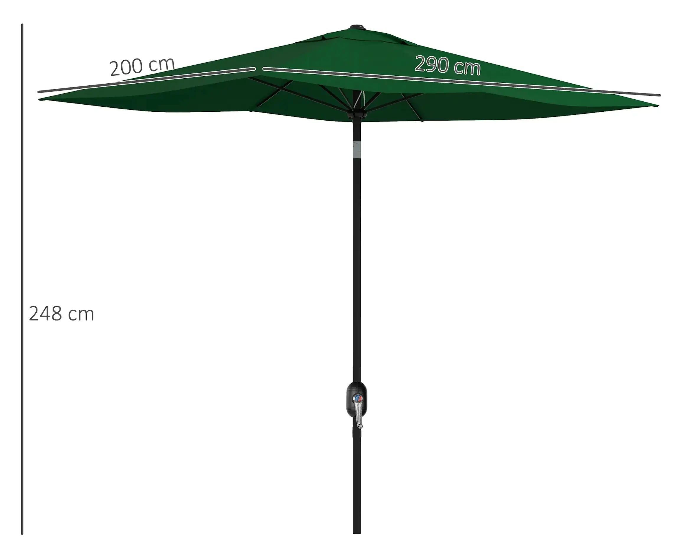 Umbrela de soare Outsunny 84D-158V01GN (Green) - 6