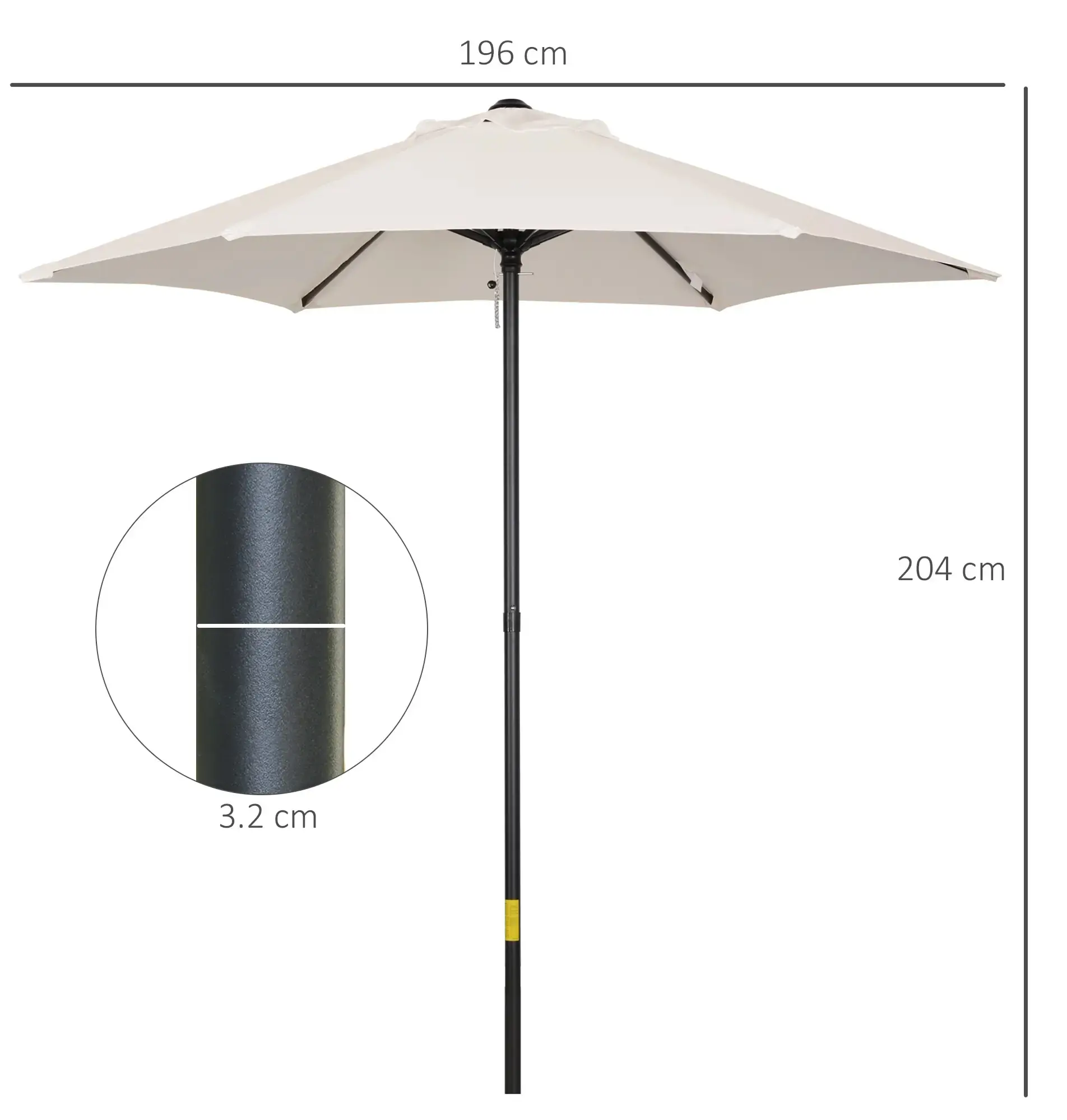 Зонт от солнца Outsunny 84D-159 (Cream White) - 3