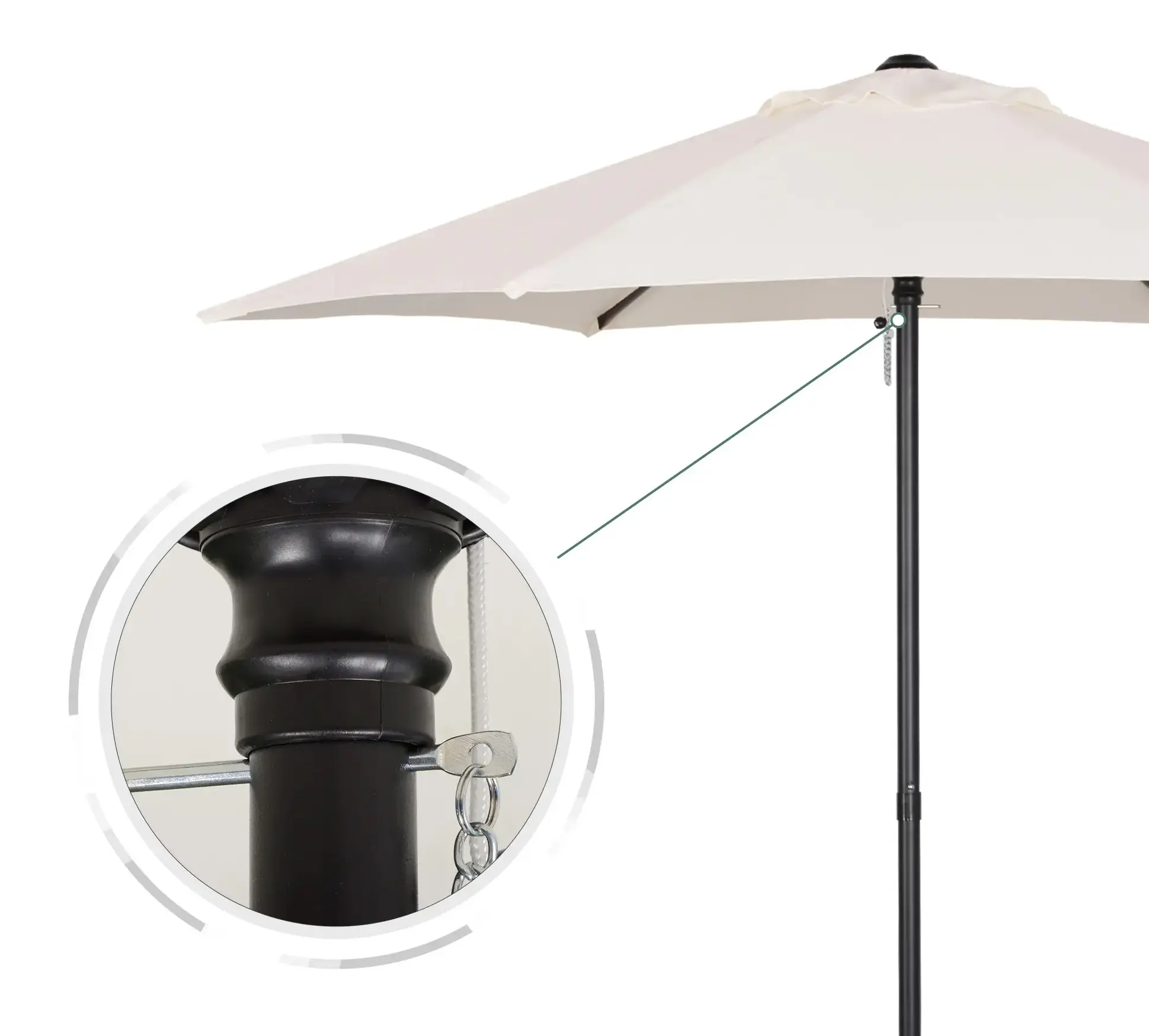 Зонт от солнца Outsunny 84D-159 (Cream White) - 6