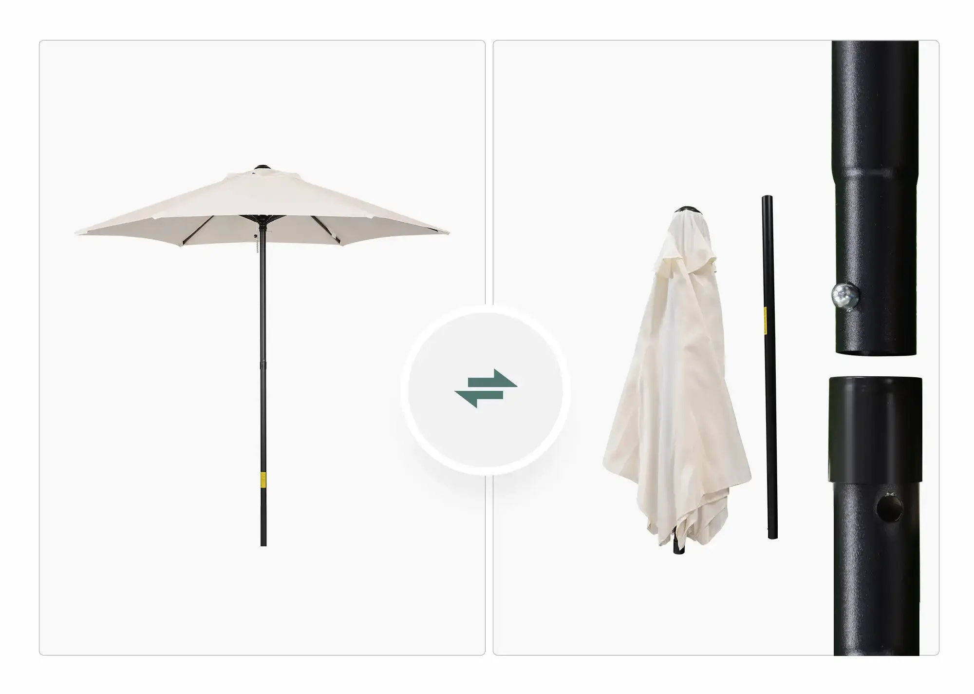 Зонт от солнца Outsunny 84D-159 (Cream White) - 7