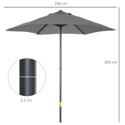 Umbrela de soare Outsunny 84D-159CG (Dark Grey) Thumb