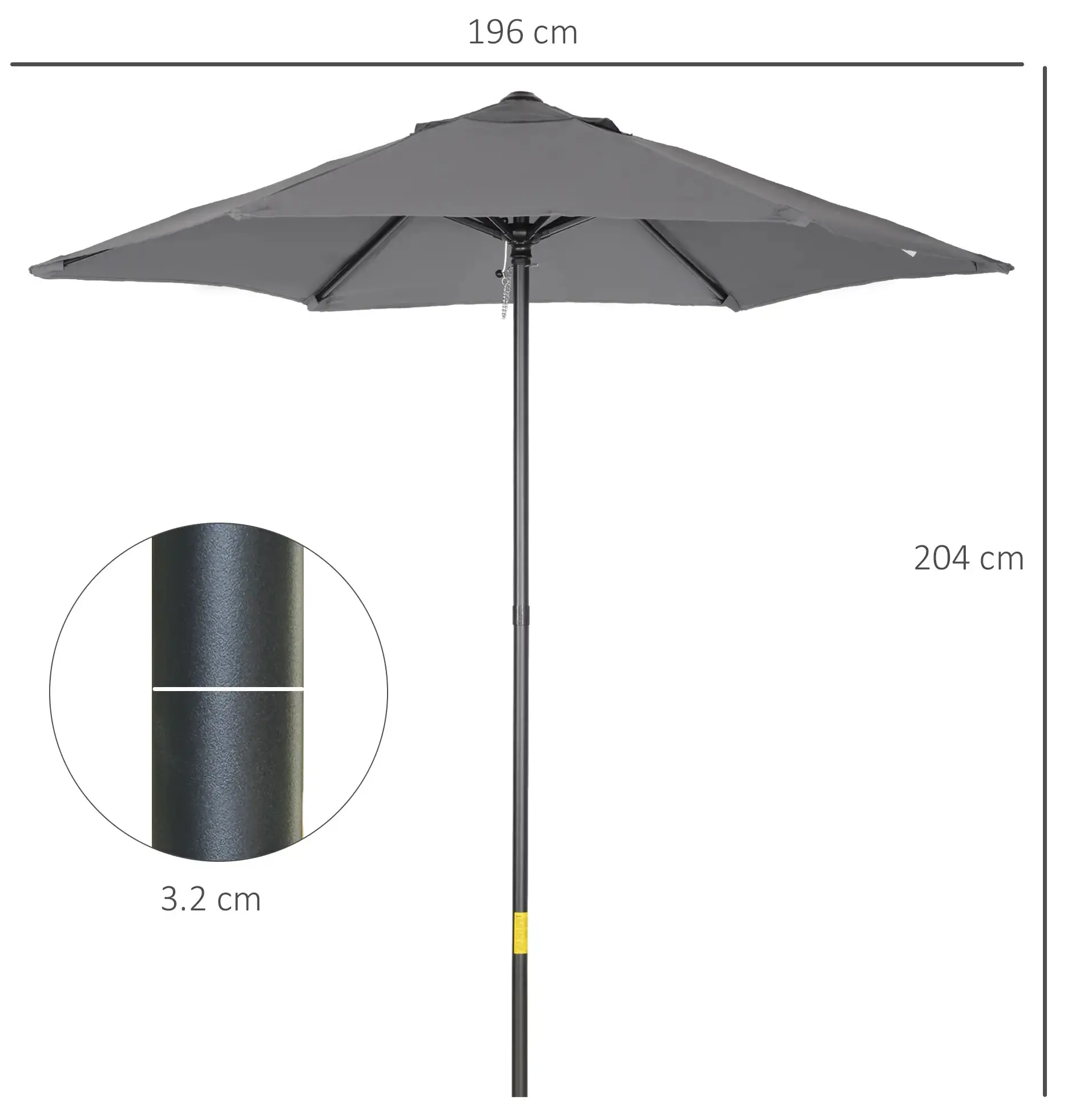 Umbrela de soare Outsunny 84D-159CG (Dark Grey) - 3