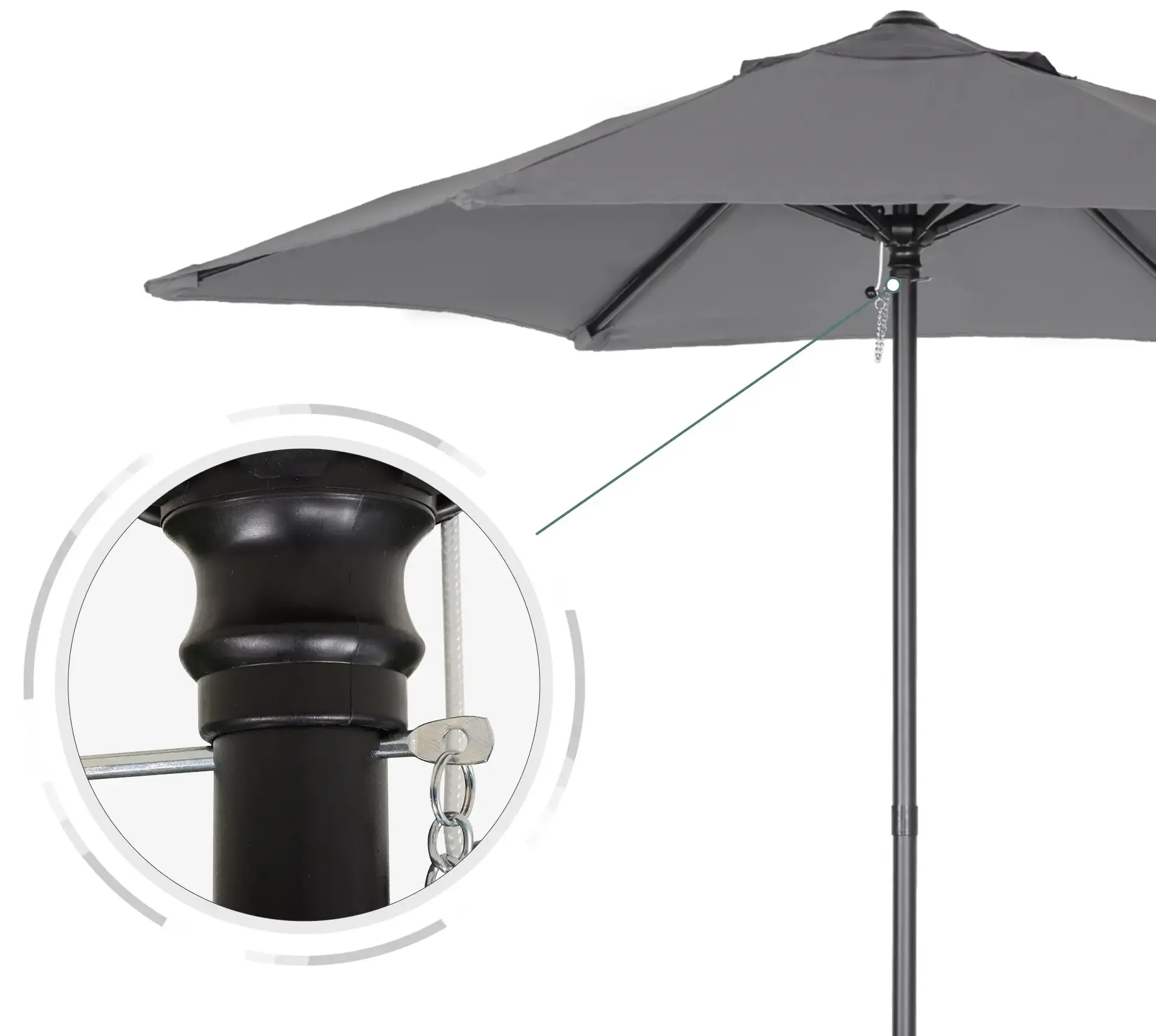 Umbrela de soare Outsunny 84D-159CG (Dark Grey) - 5