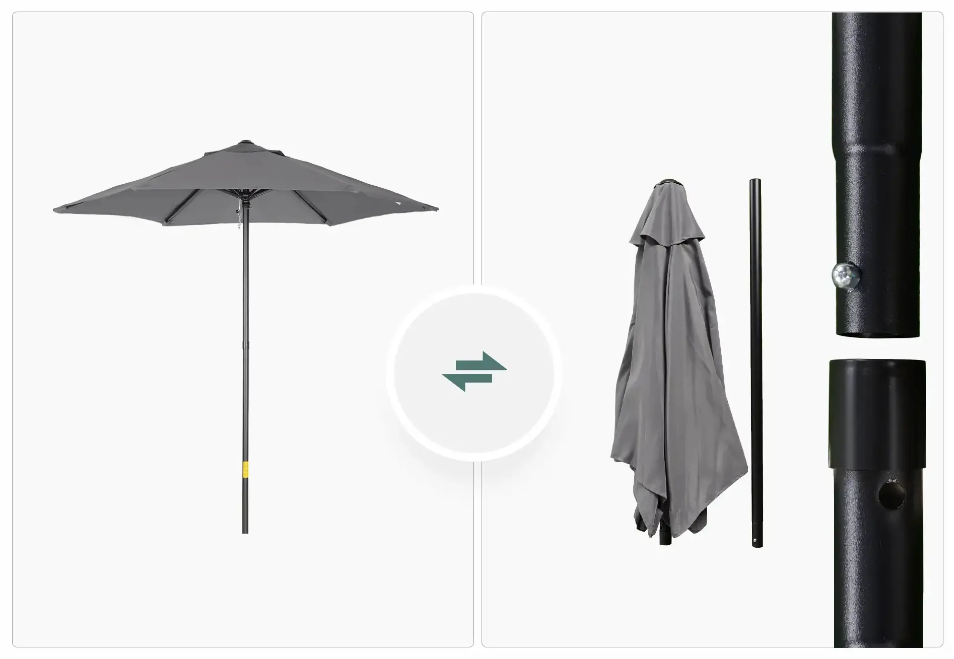 Umbrela de soare Outsunny 84D-159CG (Dark Grey) - 9