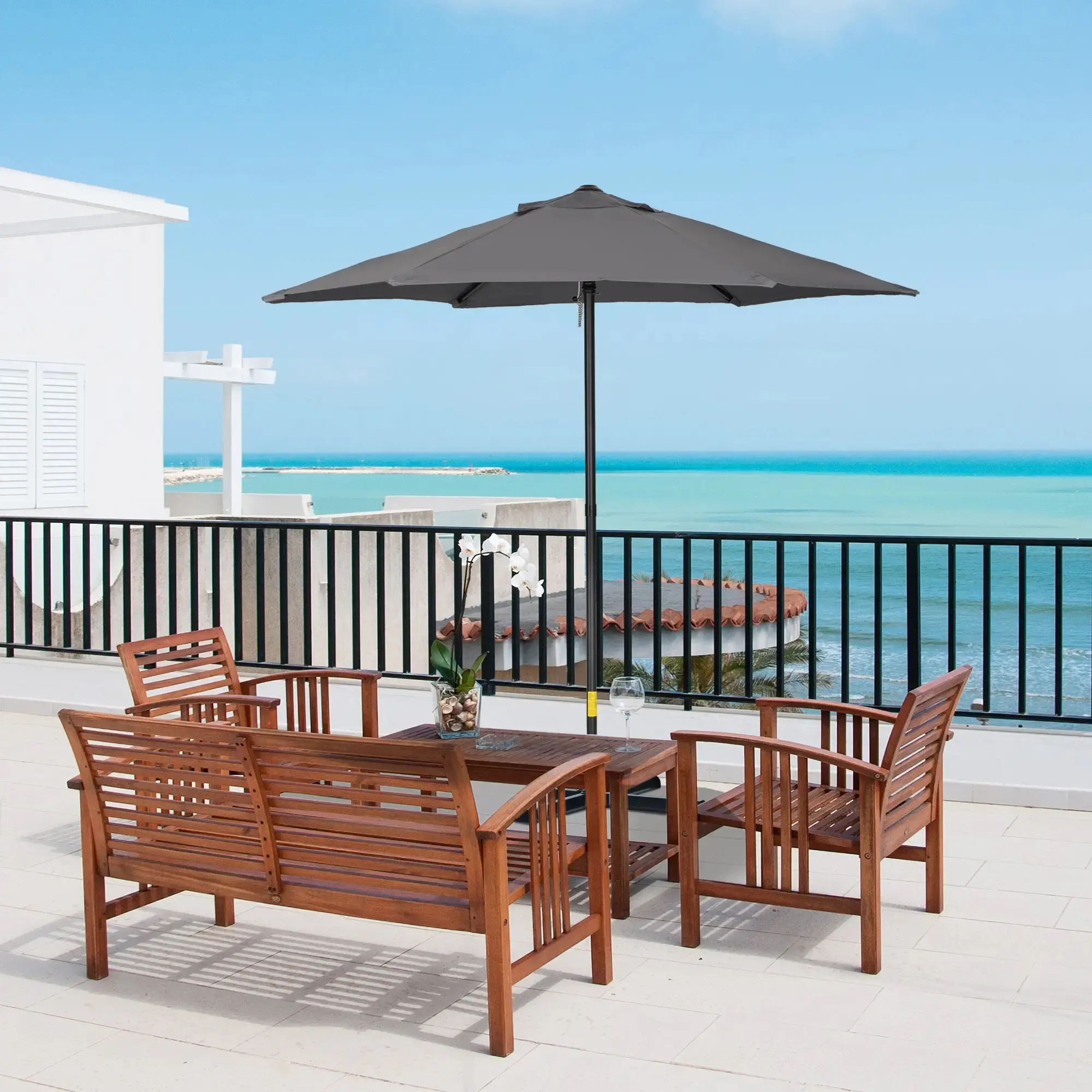Umbrela de soare Outsunny 84D-159CG (Dark Grey) - 10