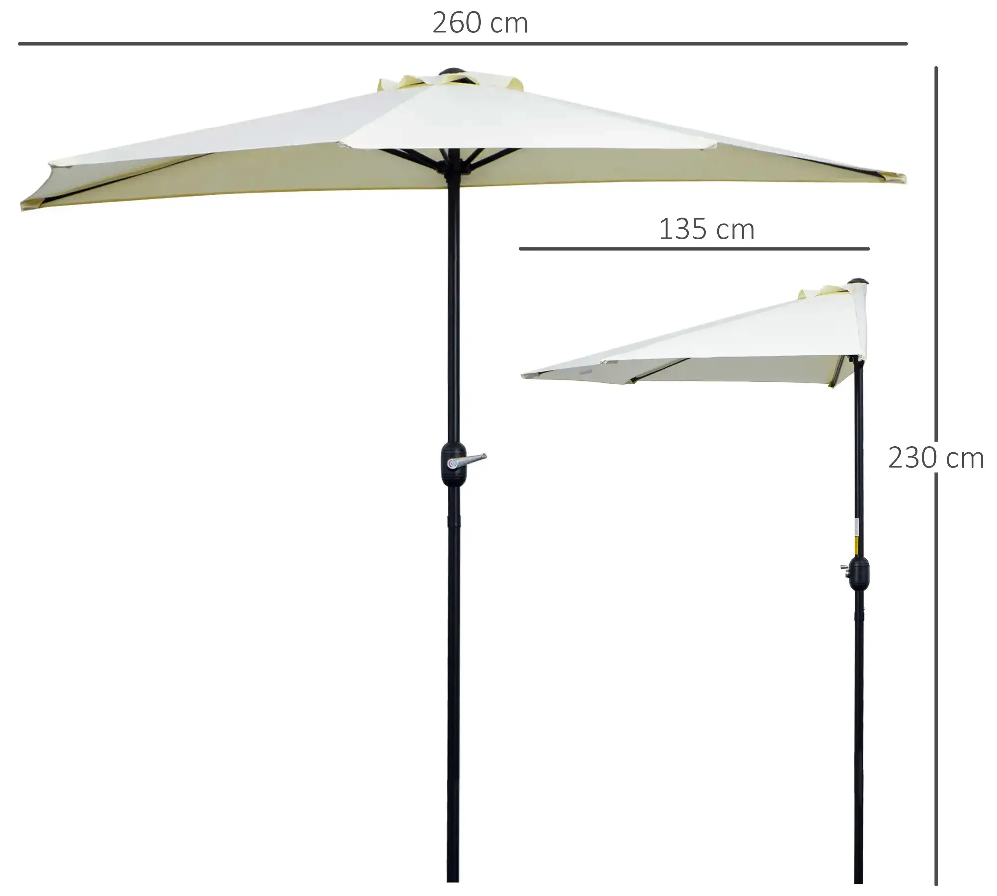 Umbrela de soare Outsunny 84D-174BG (Beige) - 5