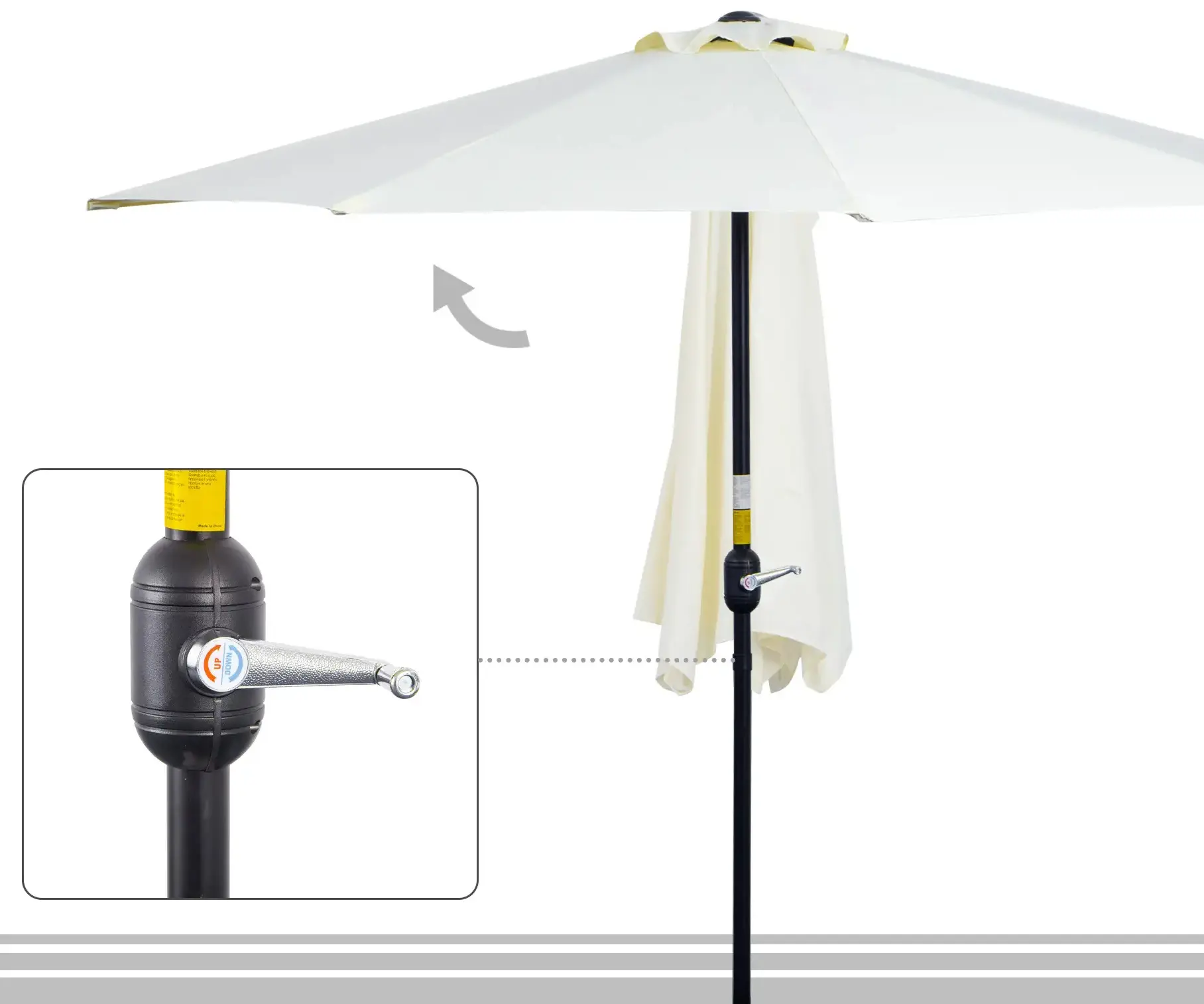 Umbrela de soare Outsunny 84D-174BG (Beige) - 6