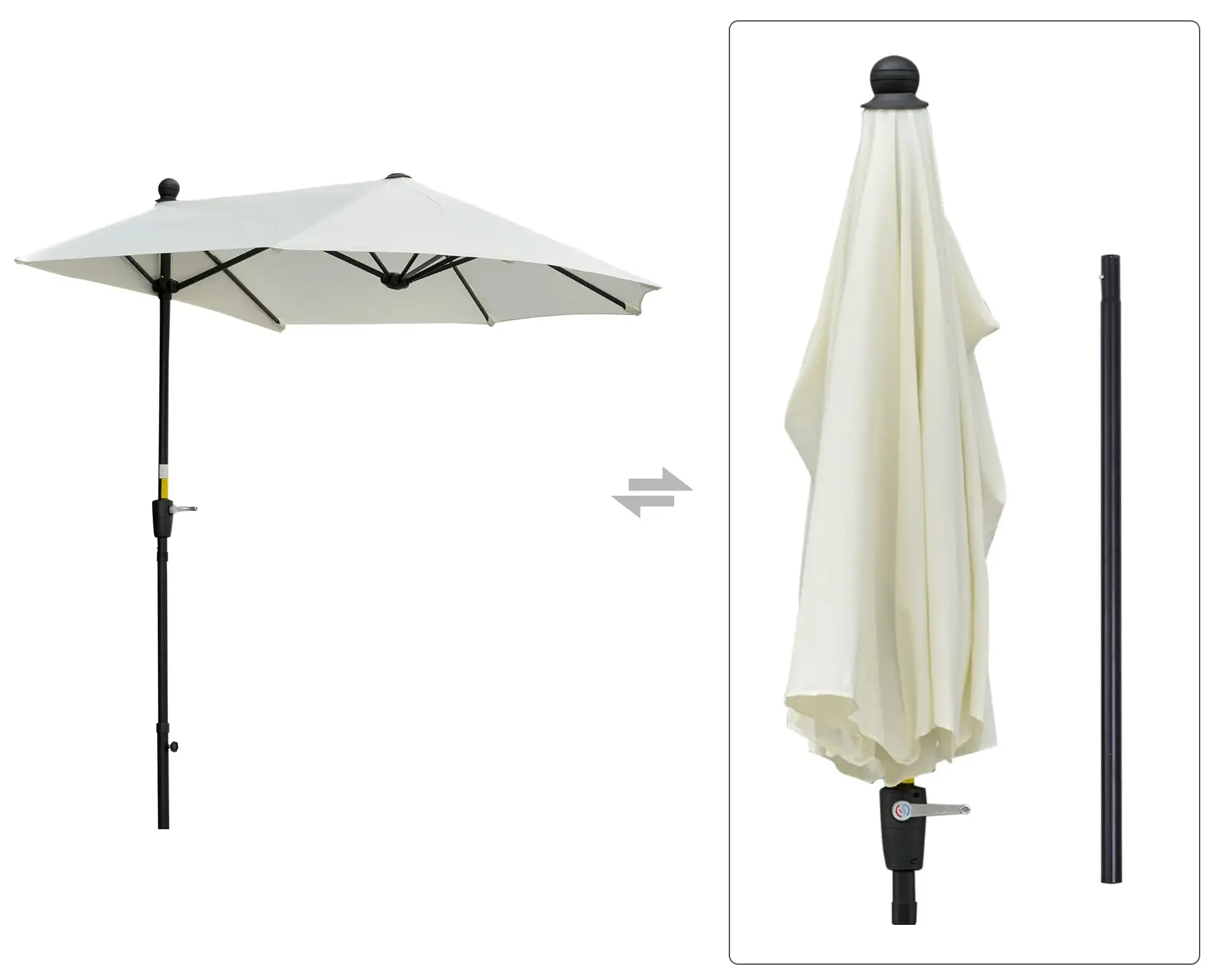 Зонт от солнца Outsunny 84D-175CW (Cream White)