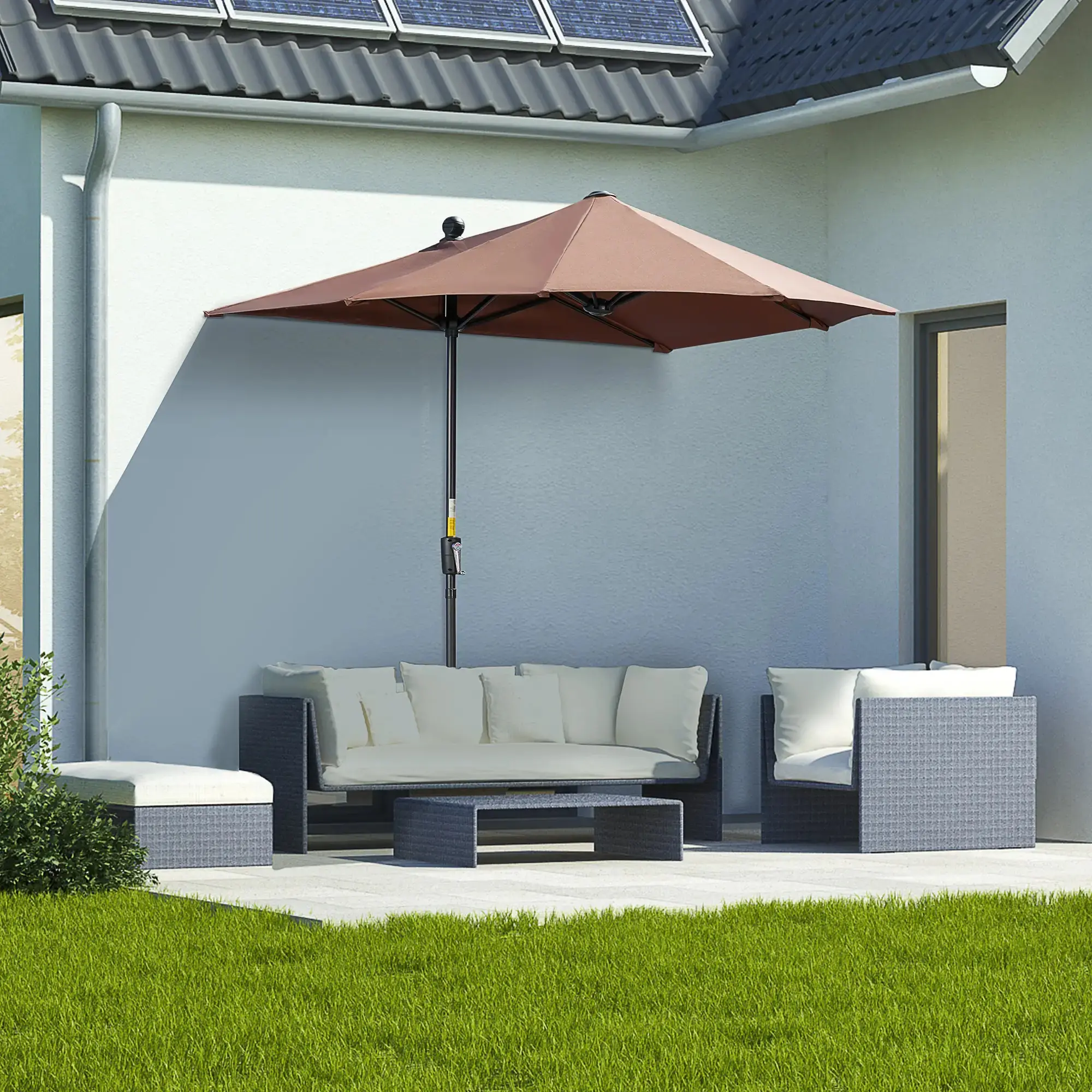 Umbrela de soare Outsunny 84D-175V00CF (Coffee) - 7