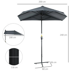 Зонт от солнца Outsunny 84D-175V00GY (Grey) Thumb