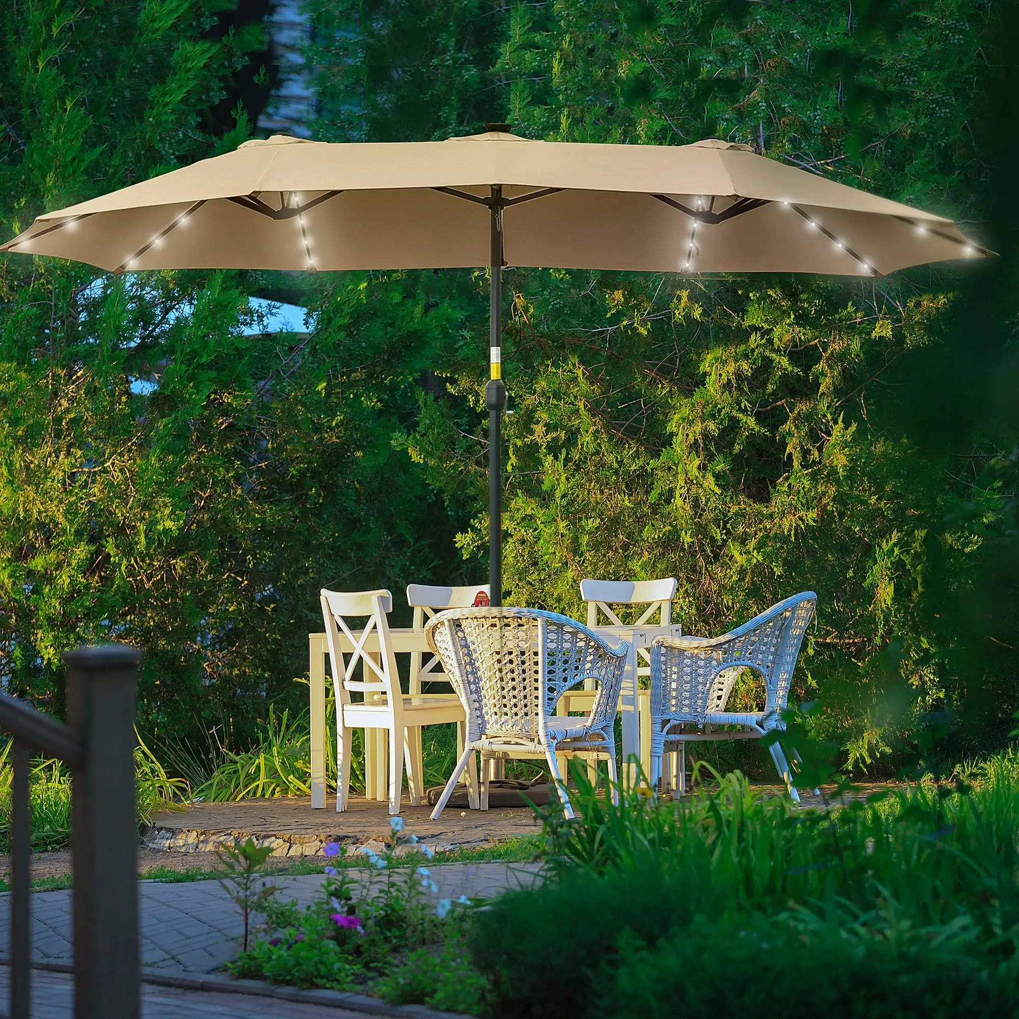 Зонт от солнца Outsunny 84D-178KK LED (Khaki) - 6