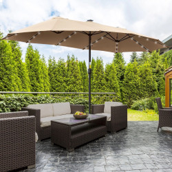 Зонт от солнца Outsunny 84D-178KK LED (Khaki) Thumb