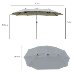 Umbrela de soare Outsunny 84D-178LG LED (Light Grey) Thumb