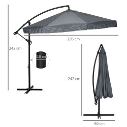 Umbrela de soare Outsunny 84D-204V01CG (Dark Grey) Thumb