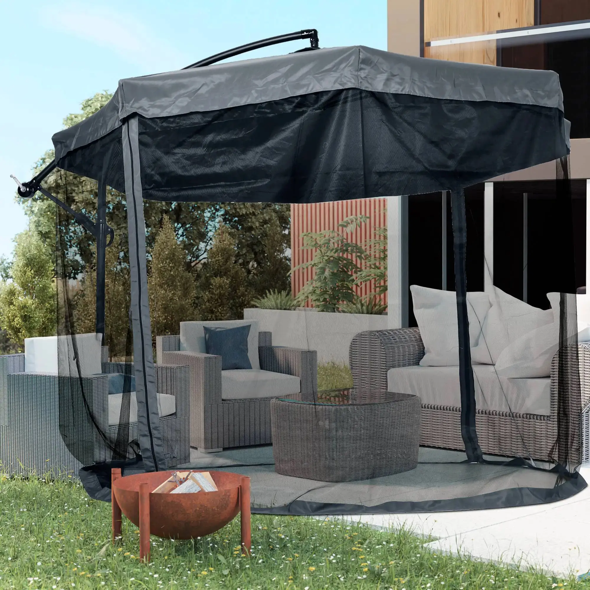 Umbrela de soare Outsunny 84D-204V01CG (Dark Grey) - 6