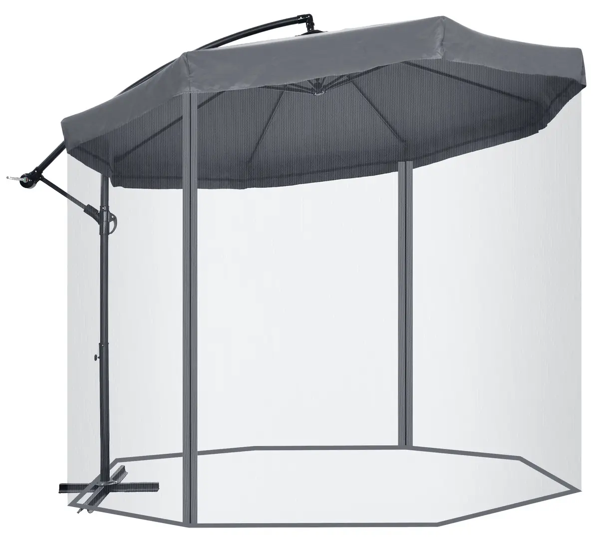 Umbrela de soare Outsunny 84D-204V01CG (Dark Grey)