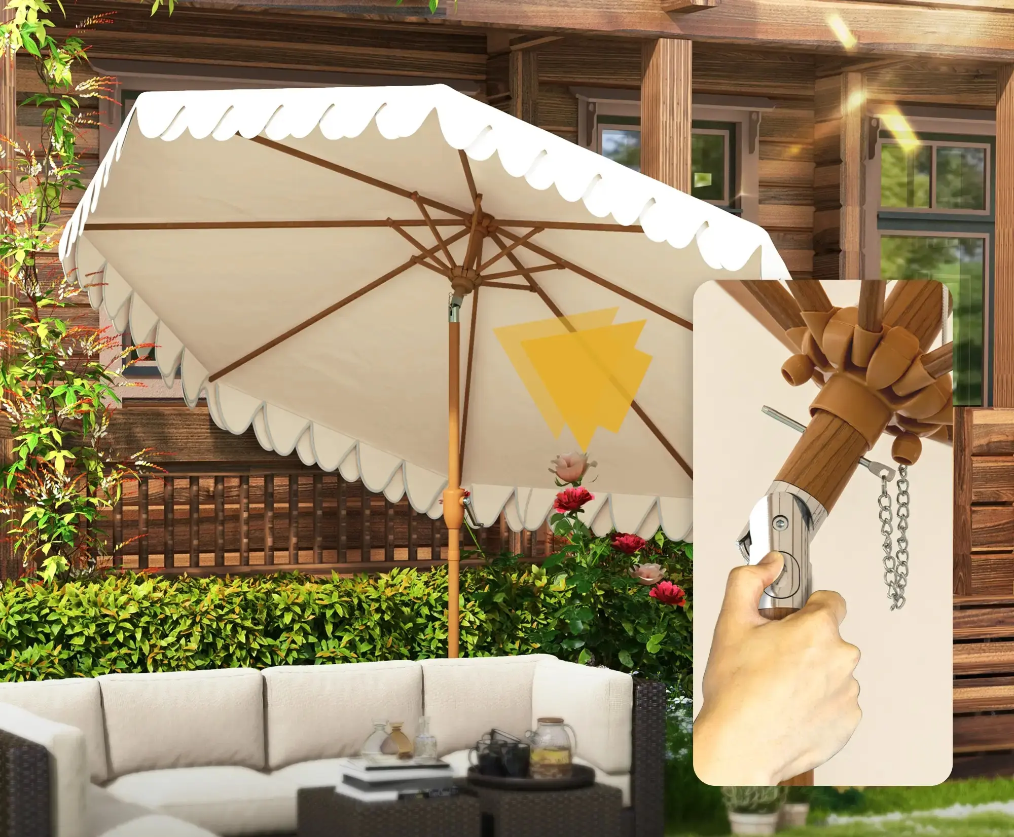 Зонт от солнца Outsunny 84D-207V00CW (Cream White) - 8