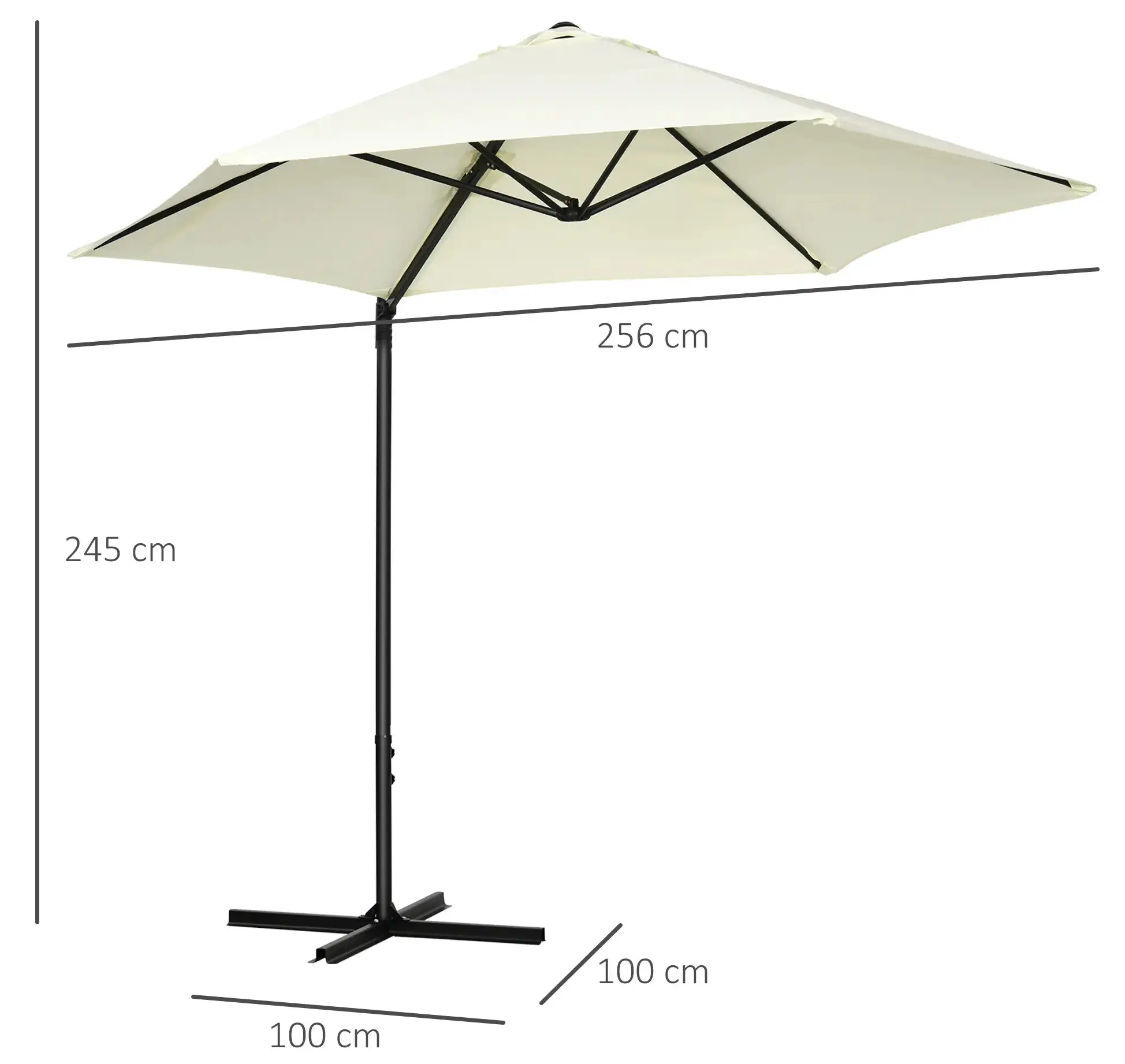 Umbrela de soare Outsunny 84D-209V00BG (Beige) - 7