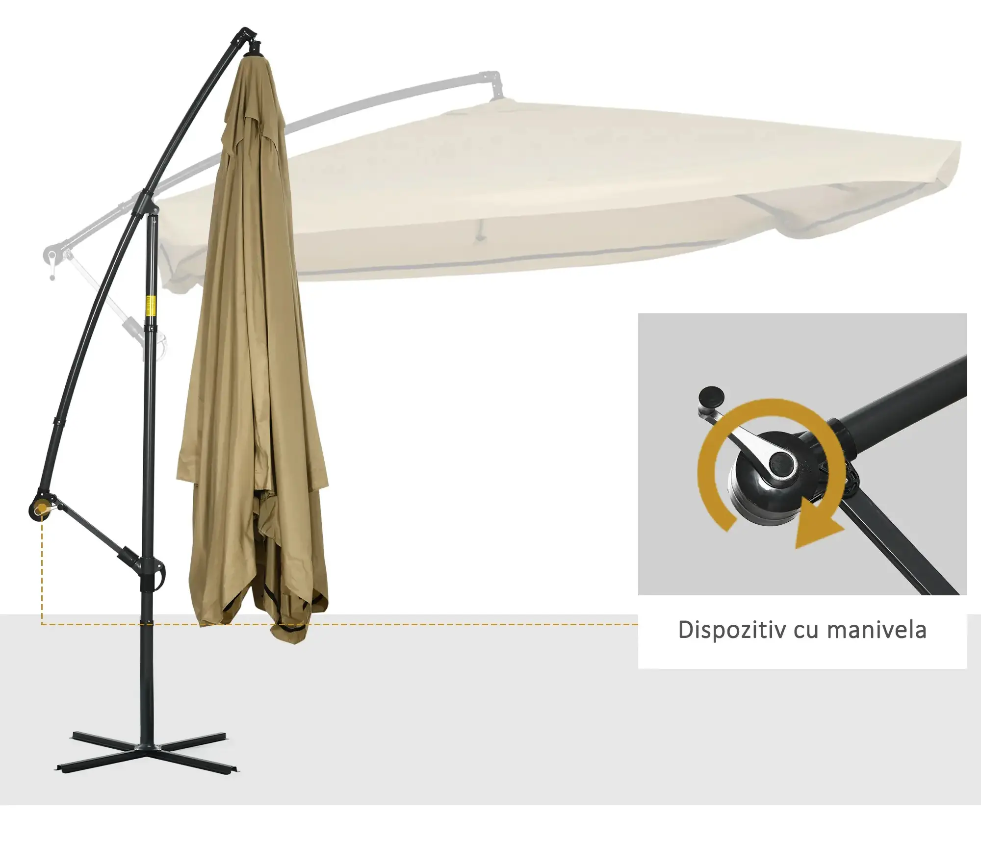 Зонт от солнца Outsunny 84D-211V00BG (Beige) - 6