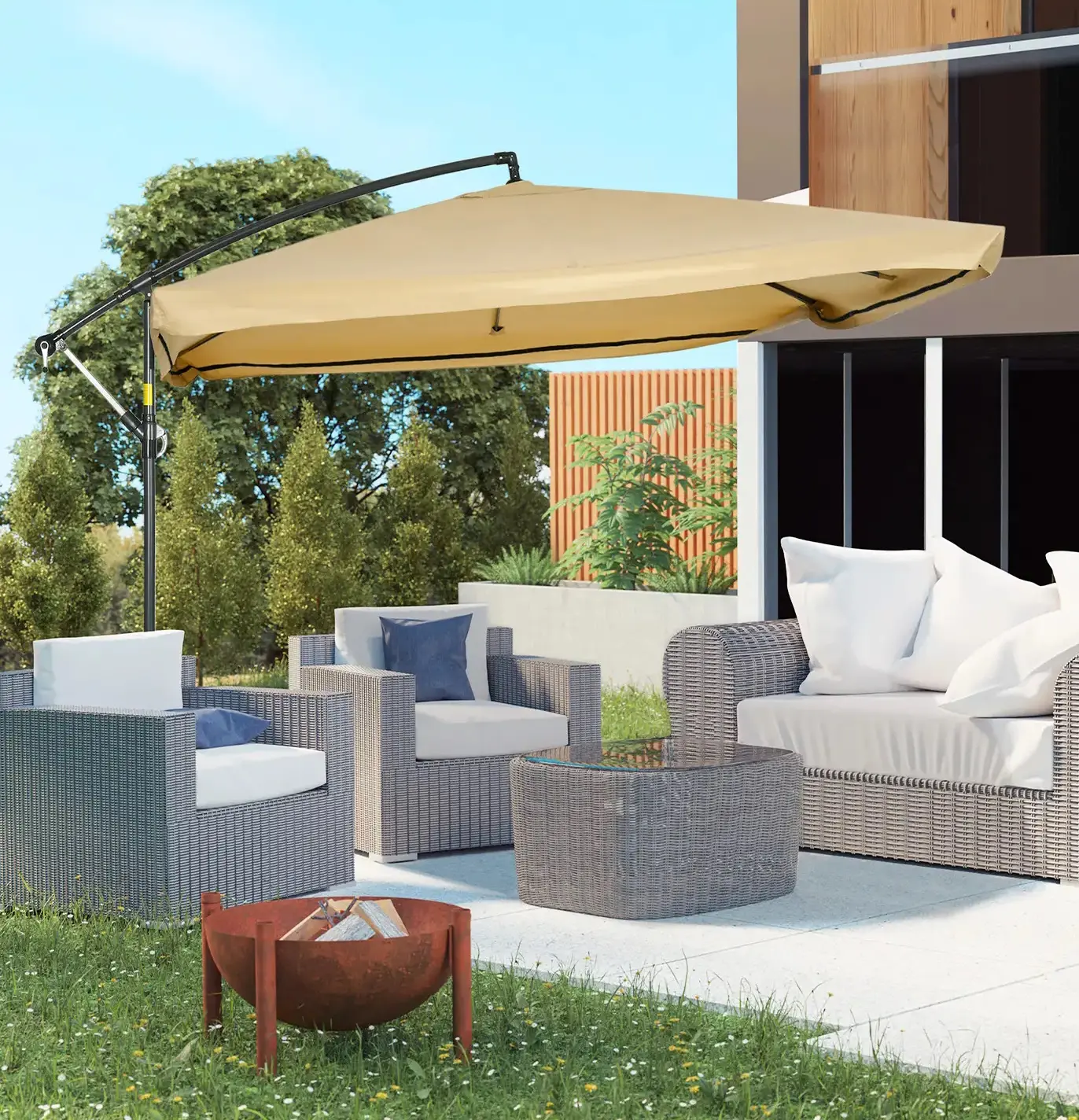 Зонт от солнца Outsunny 84D-211V00BG (Beige) - 7