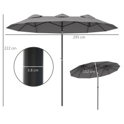Зонт от солнца Outsunny 84D-217V00GY (Grey) Thumb