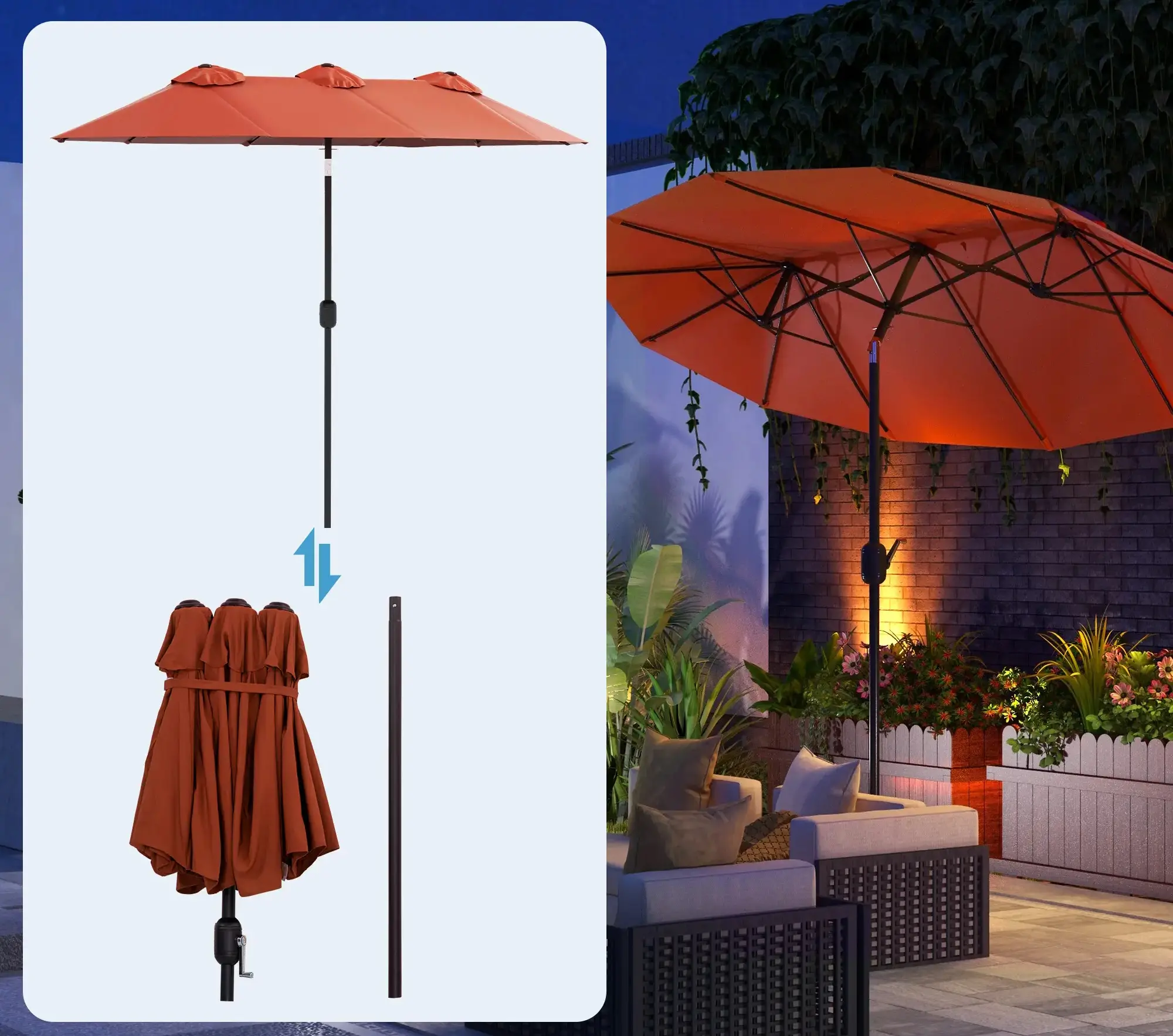 Зонт от солнца Outsunny 84D-217V00WR (Red) - 5